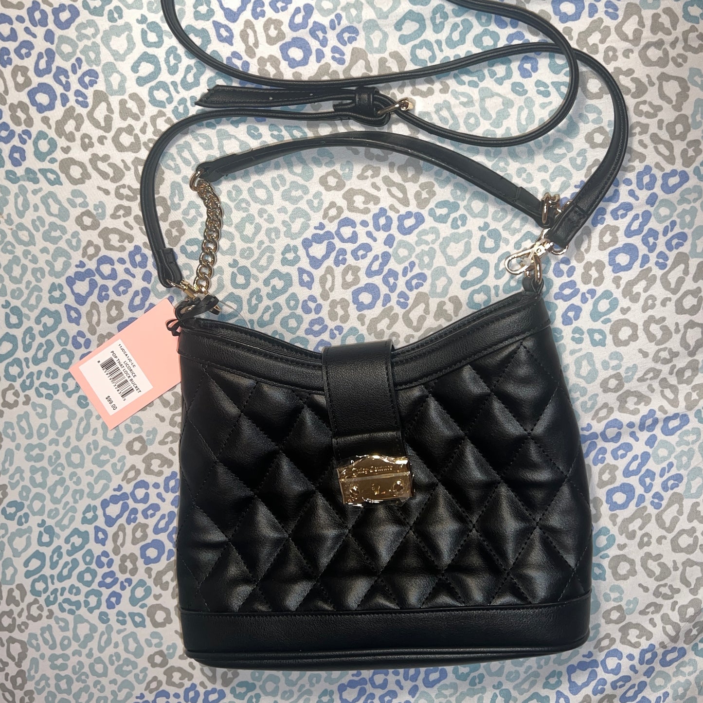 New Black Juicy Couture Purse Crossbody Bag MSRP $99 Licorice Pop That Bucket