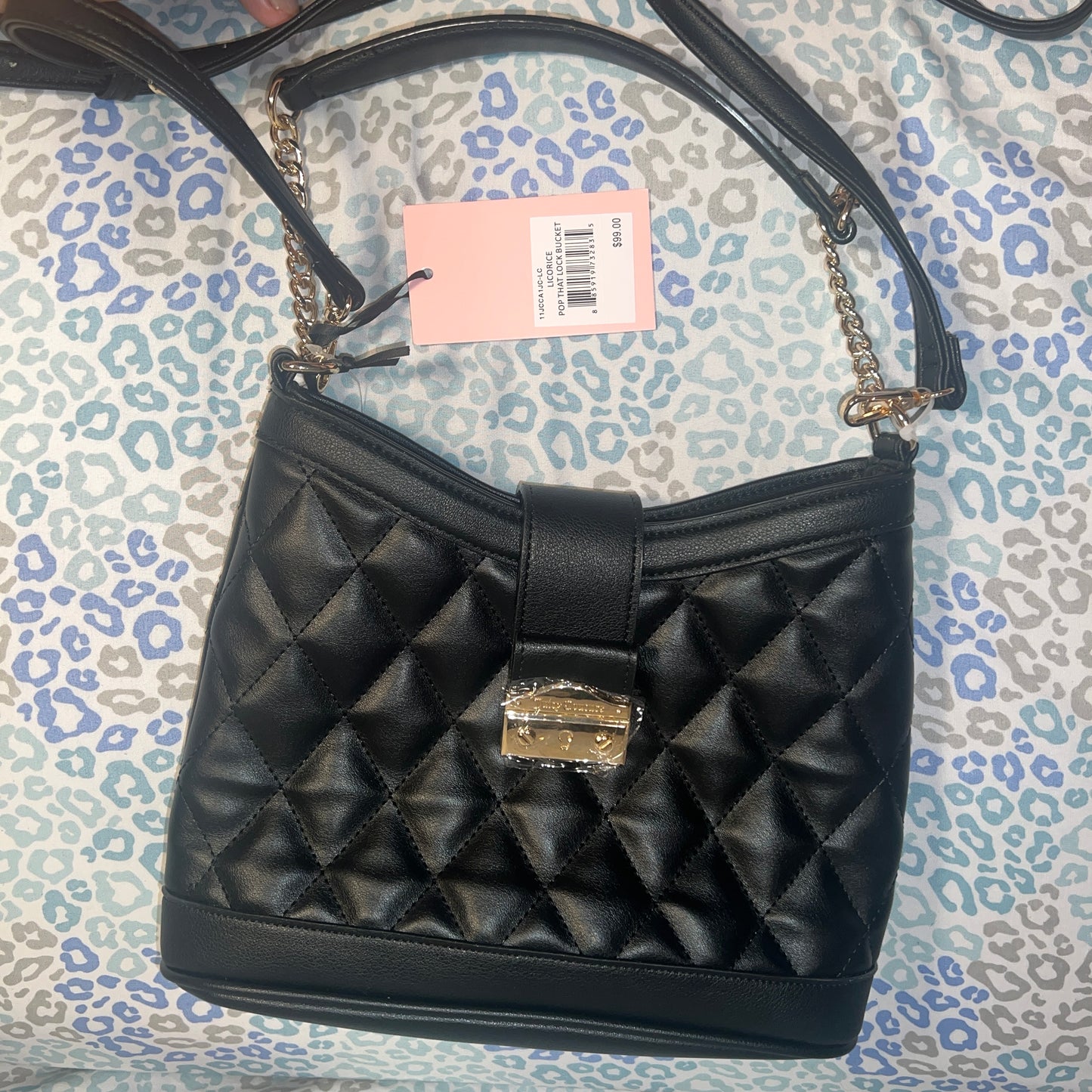 New Black Juicy Couture Purse Crossbody Bag MSRP $99 Licorice Pop That Bucket