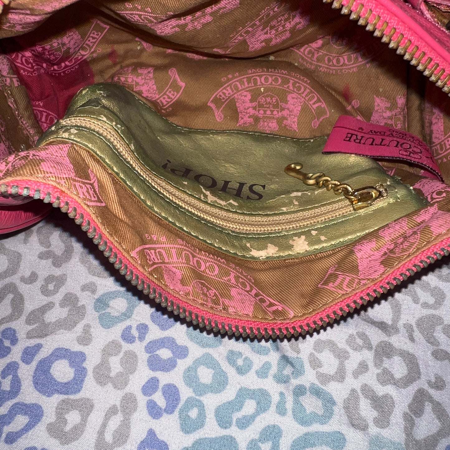 Vintage Pink Juicy Couture Barrel Bag Purse Satchel Handbag Leather Y2K