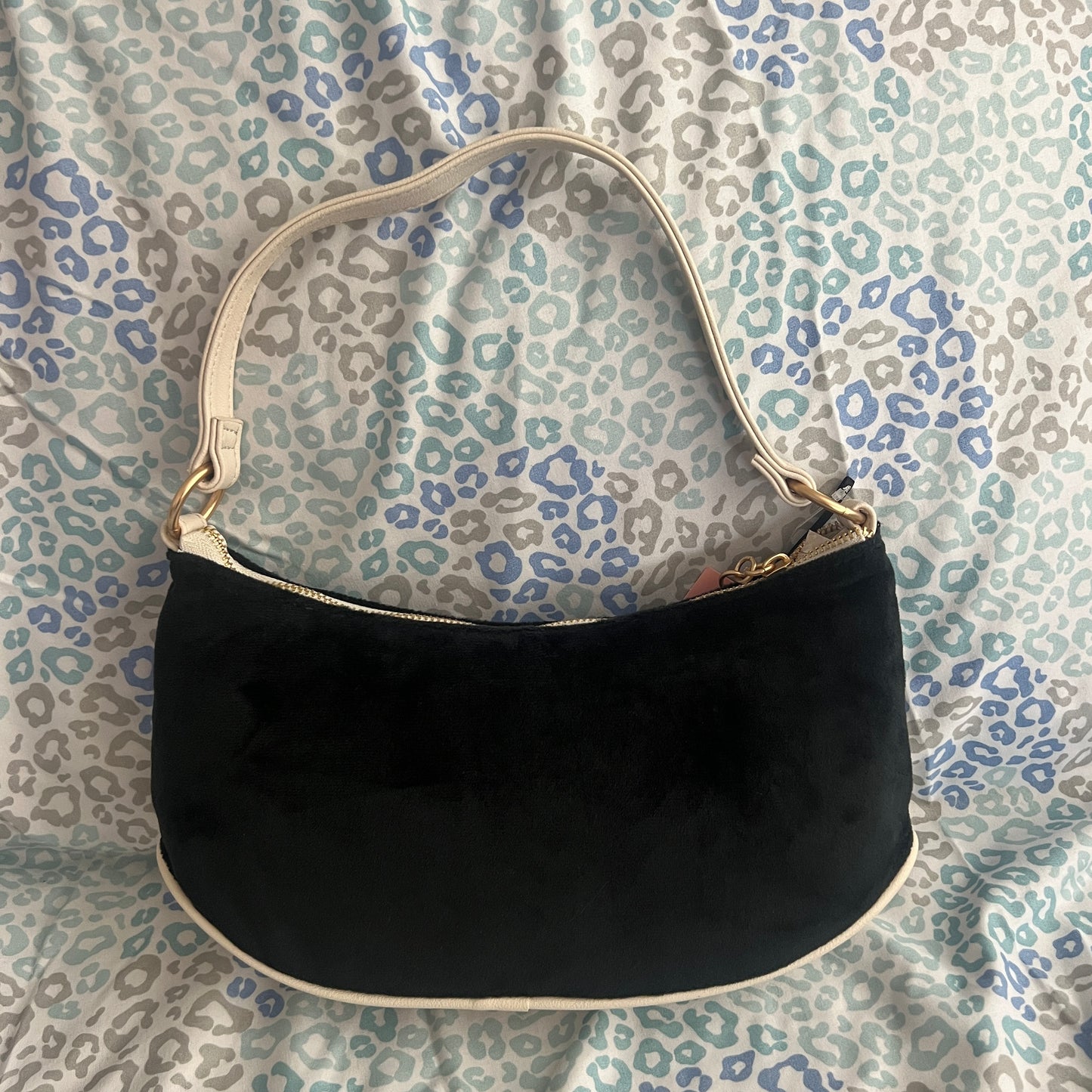 New Black Juicy Couture Purse Handbag Bag Velour Vintage Style MSRP $79