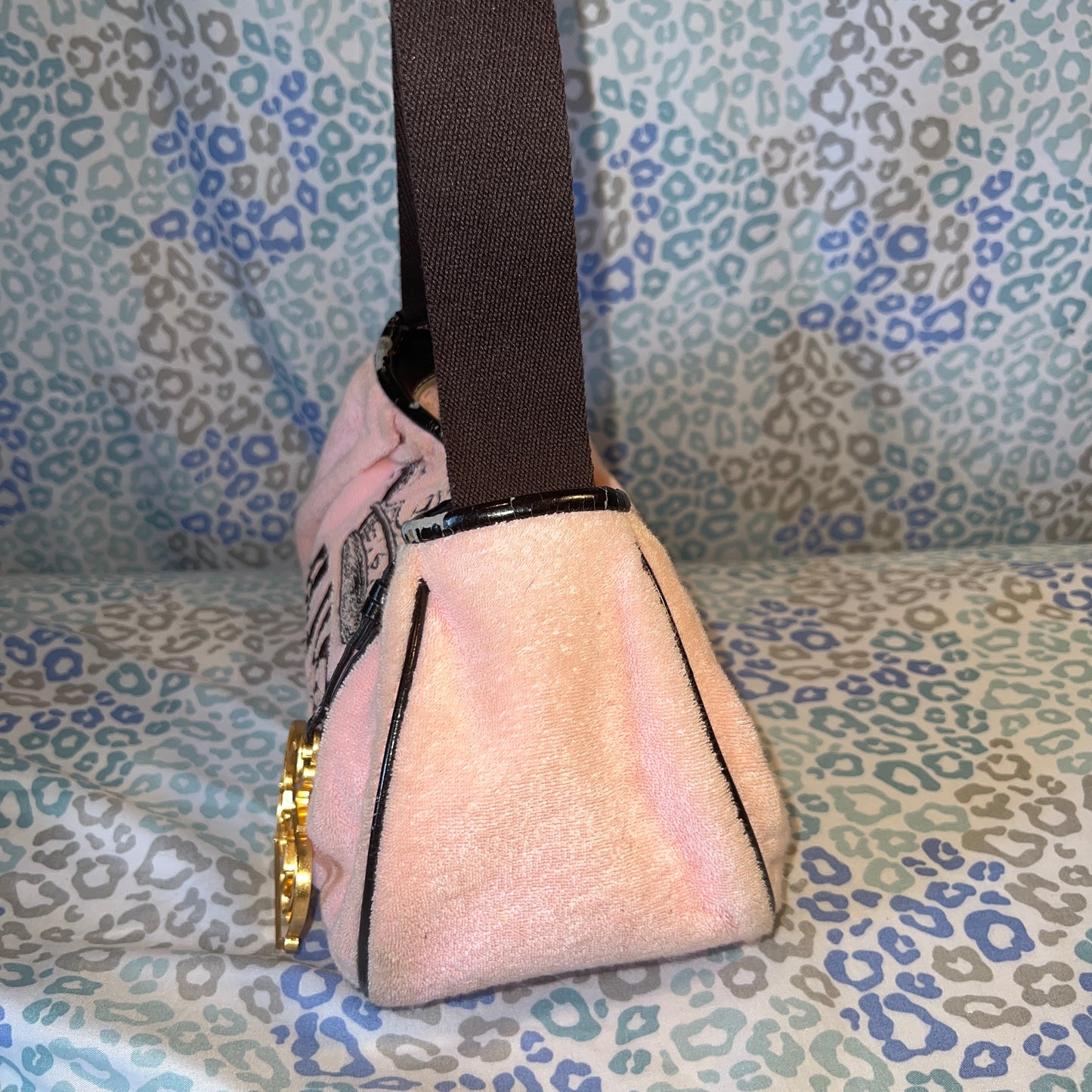 Vintage Rare Pink Juicy Couture Purse Handbag Bag - Juicy City Girl Terry Cloth
