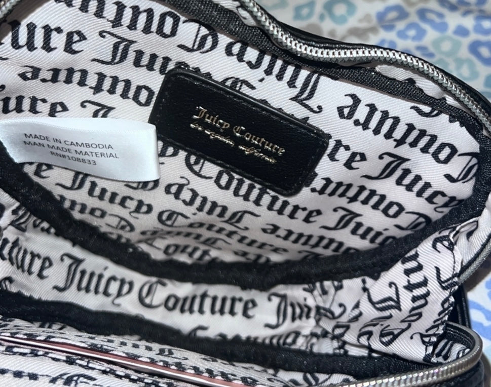New Heart Black Silver Juicy Couture Purse Crossbody Bag Shear Genius MSRP $99