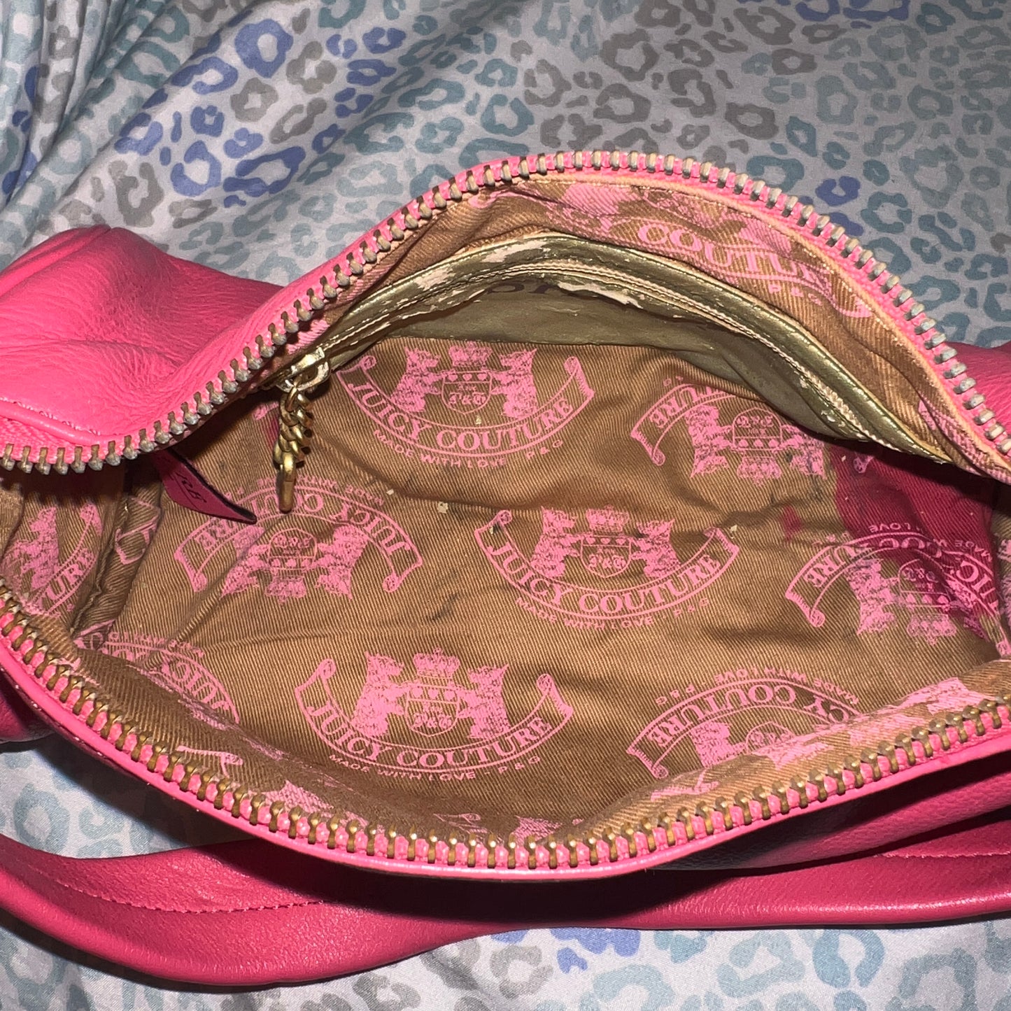 Vintage Pink Juicy Couture Barrel Bag Purse Satchel Handbag Leather Y2K
