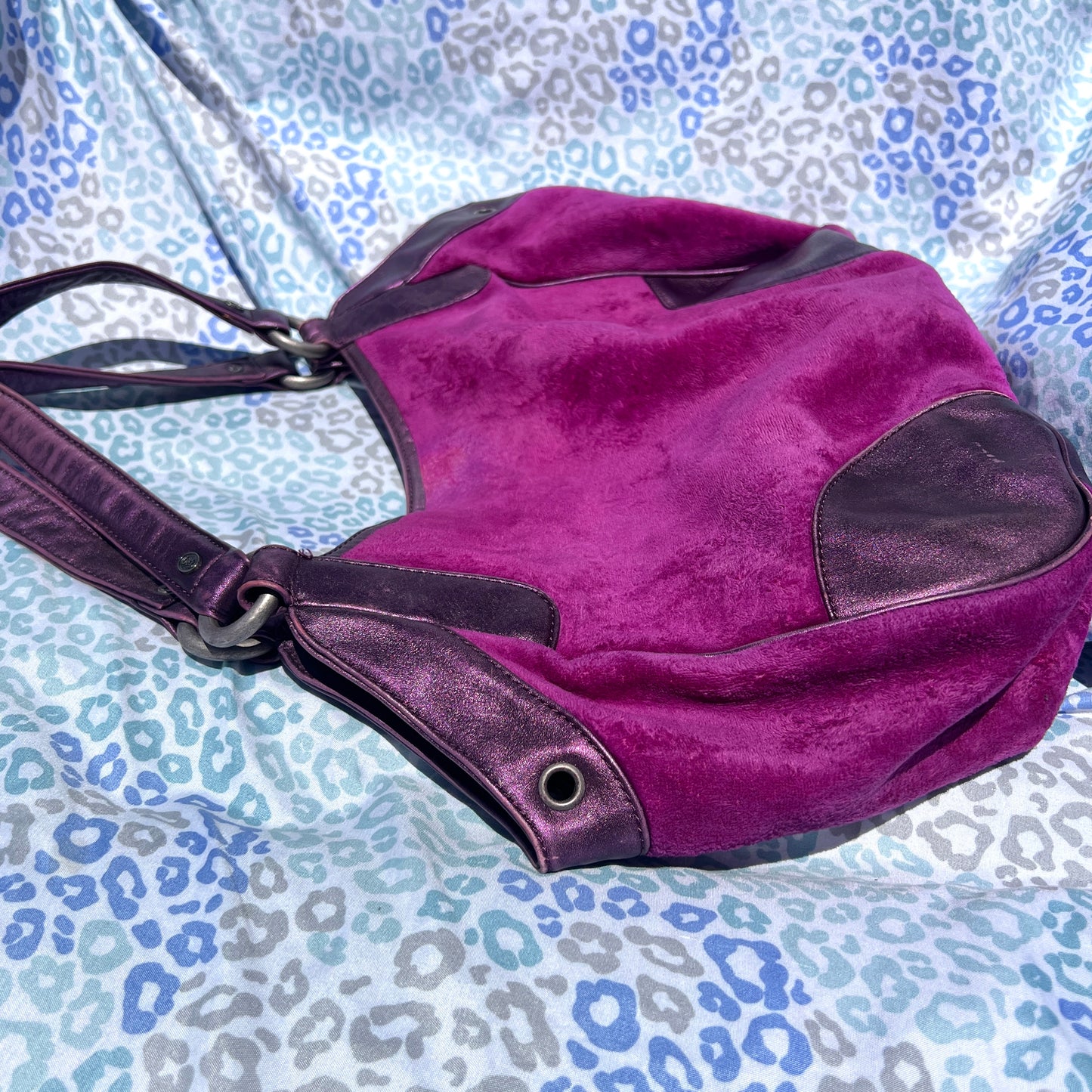 Vintage Rare Purple Juicy Couture Purse Shoulder Bag Handbag Satchel Velvet Y2K
