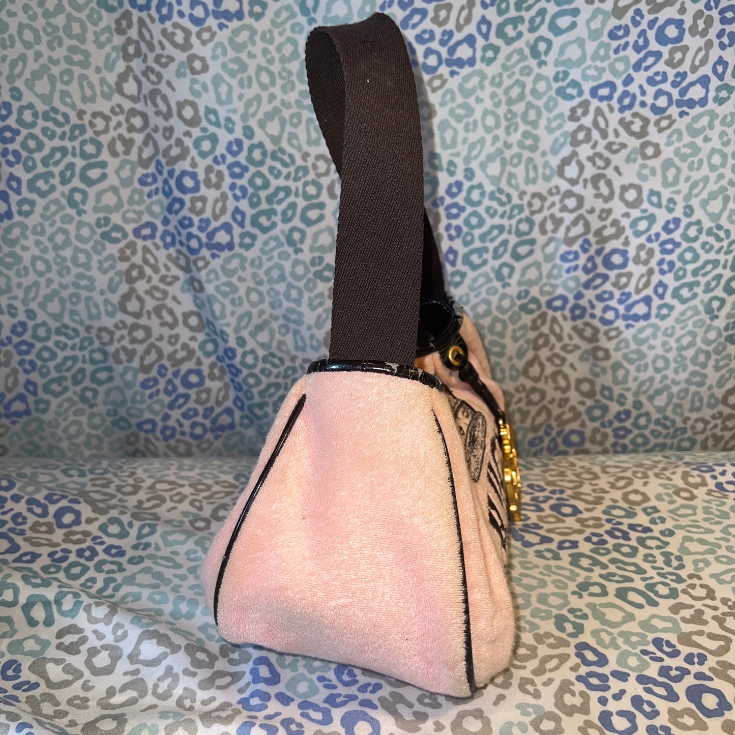 Vintage Rare Pink Juicy Couture Purse Handbag Bag - Juicy City Girl Terry Cloth