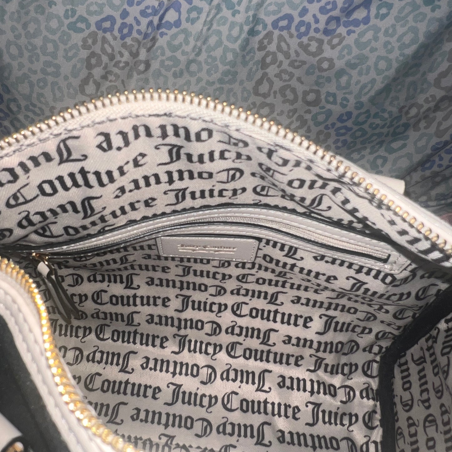 New White Black Juicy Couture Handbag Bag Purse Heritage Satchel Velvet MSRP $99