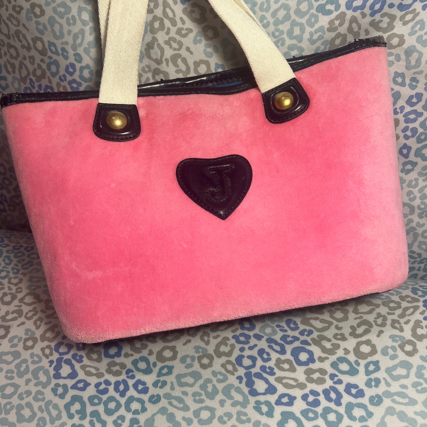Vintage Pink Juicy Couture Tote Bag Purse Satchel Handbag Velour Y2K