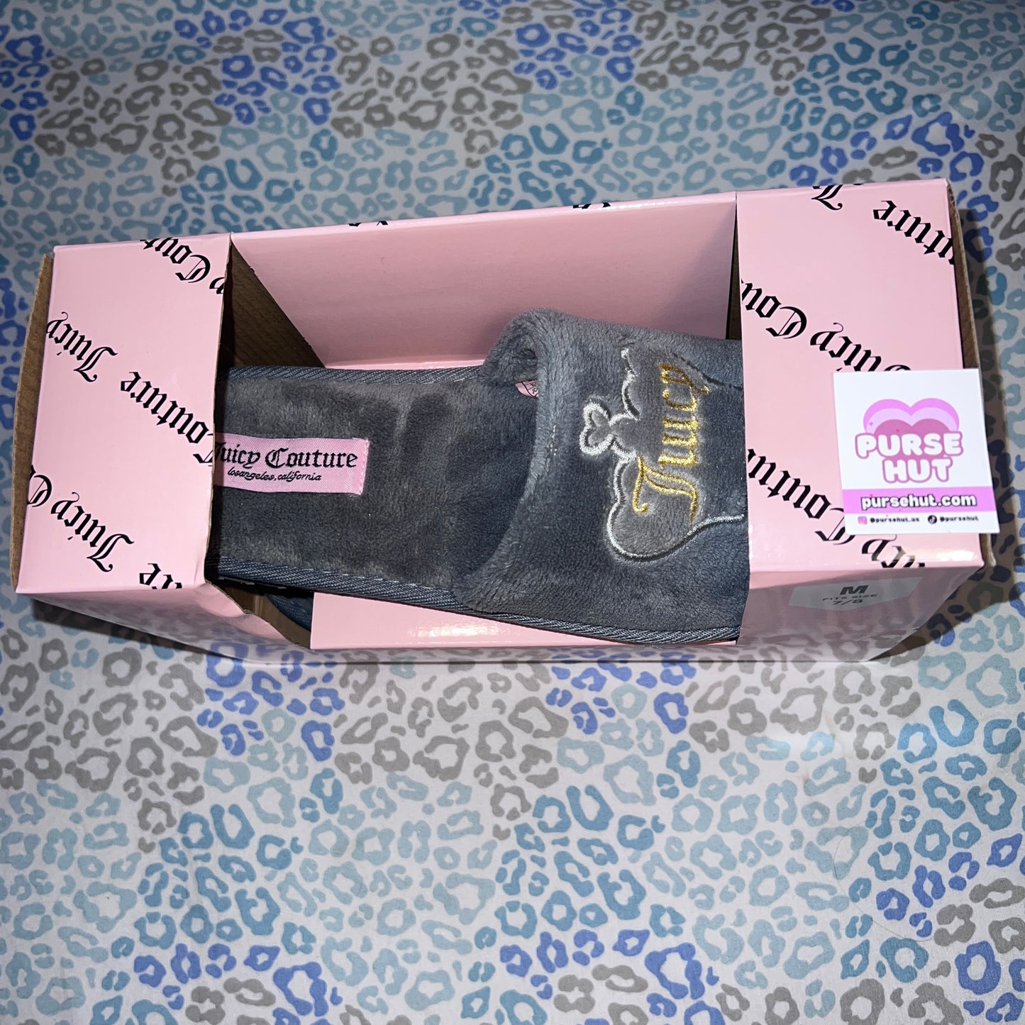 New Velour Grey Juicy Couture Slippers - M Size 7/8