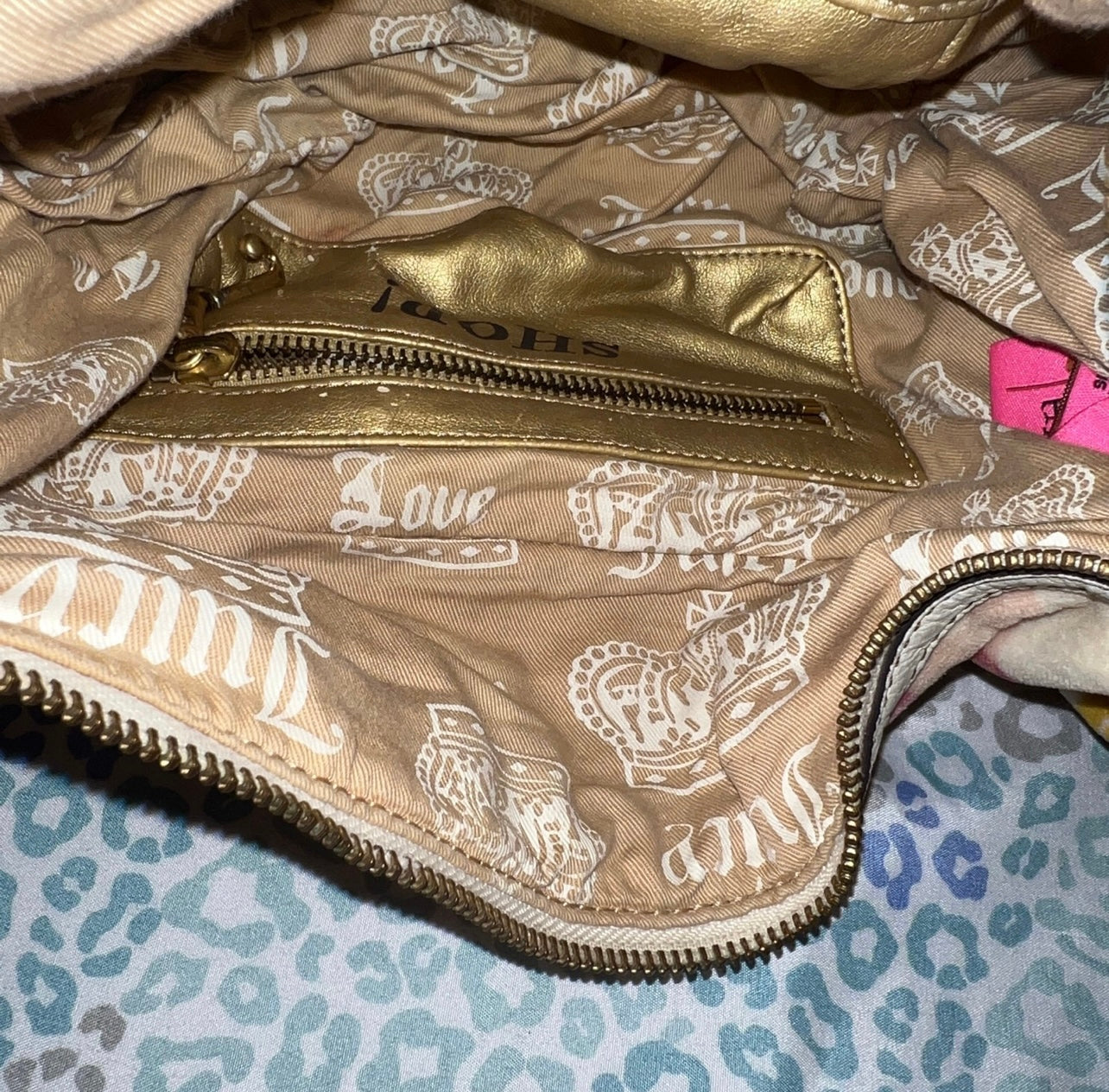 Vintage Pink White Plaid Juicy Couture Purse Satchel Bag Handbag Y2K