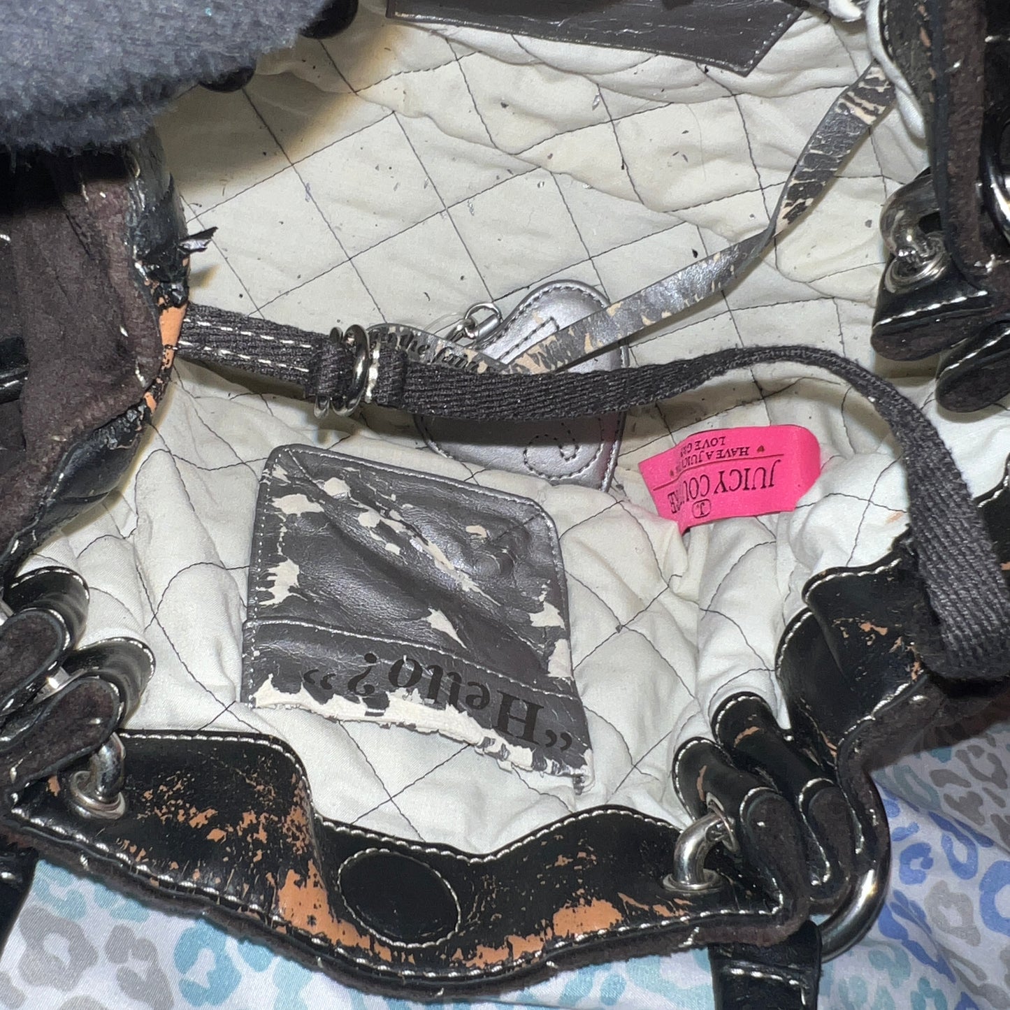 Vintage Dark Brown Juicy Couture Purse Handbag Satchel Bag Velour Quilted Y2K