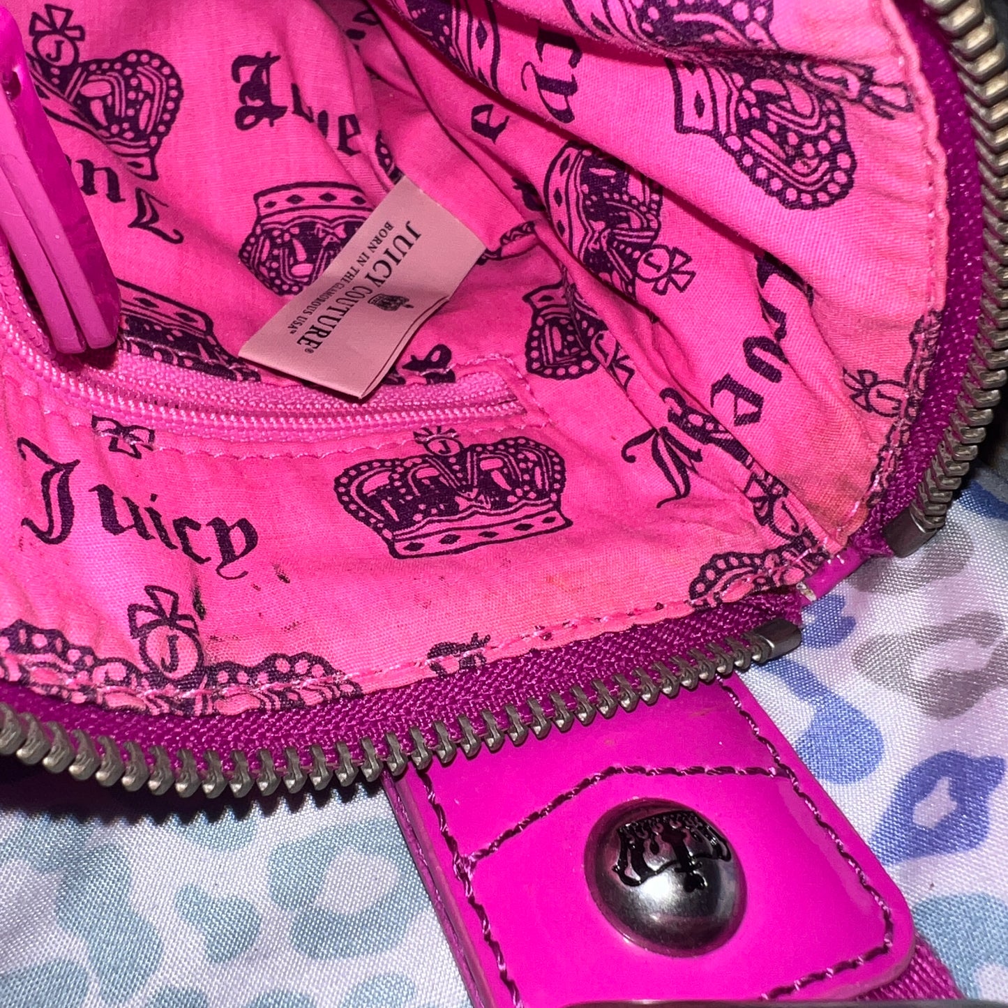 Vintage Pink Juicy Couture Crossbody Bag Purse Velour Y2K Rare