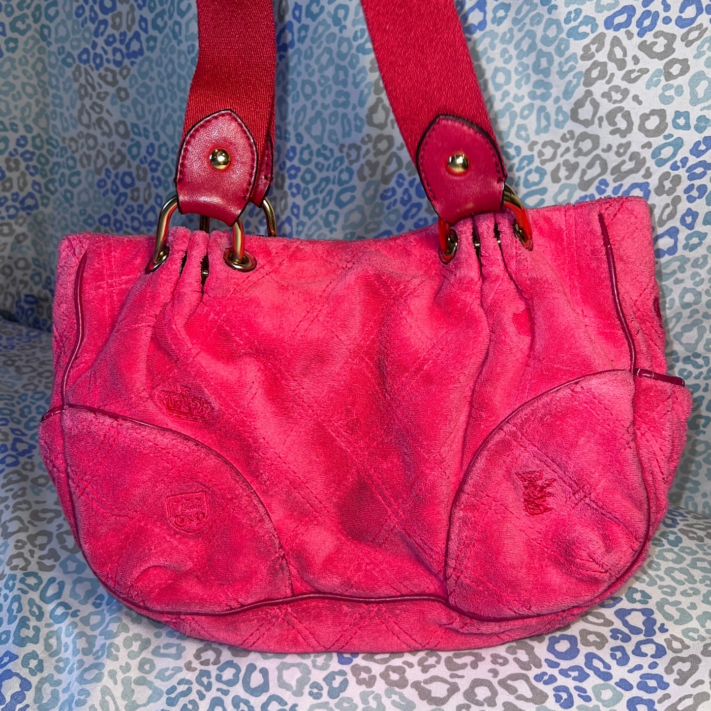 Vintage Rare Pink Juicy Couture Bag Handbag Purse Satchel Terry Cloth Y2K