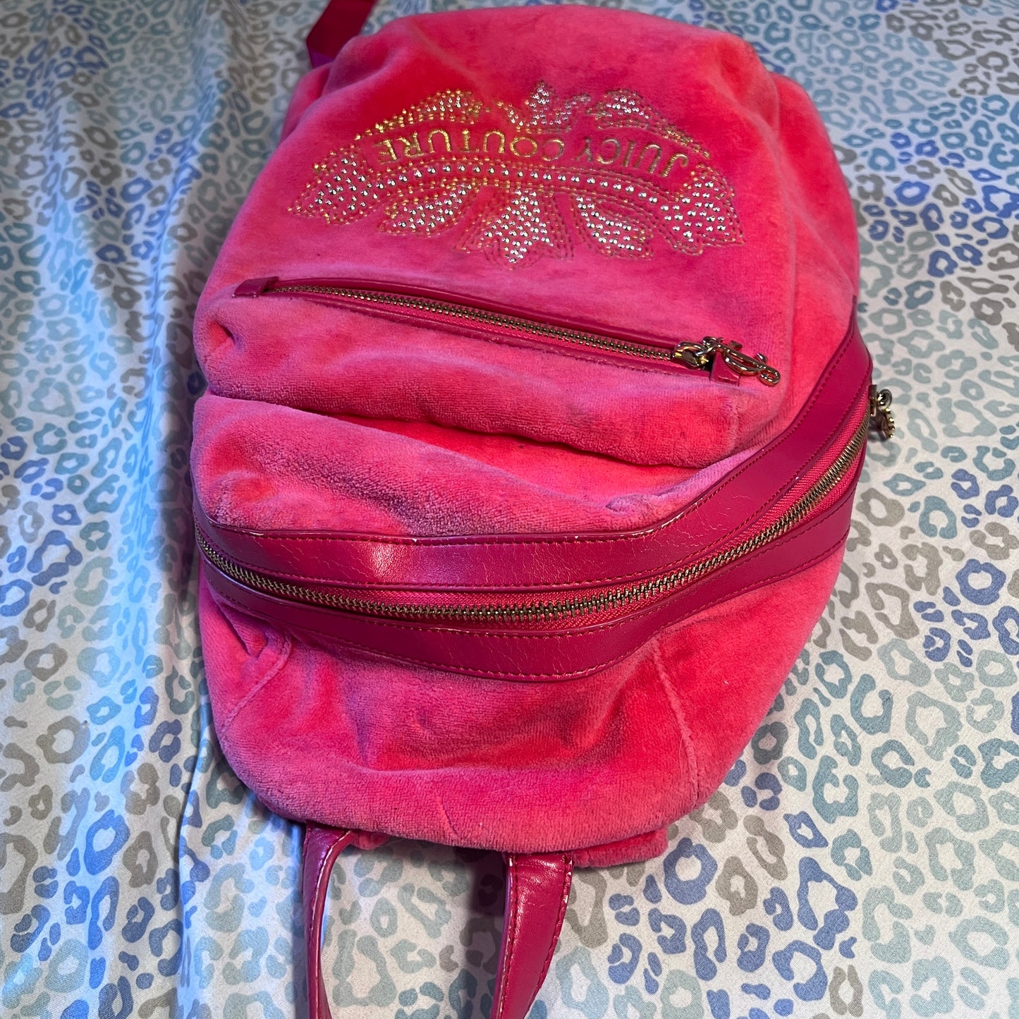 Vintage Pink Juicy Couture Backpack Purse Bag Y2K Velour