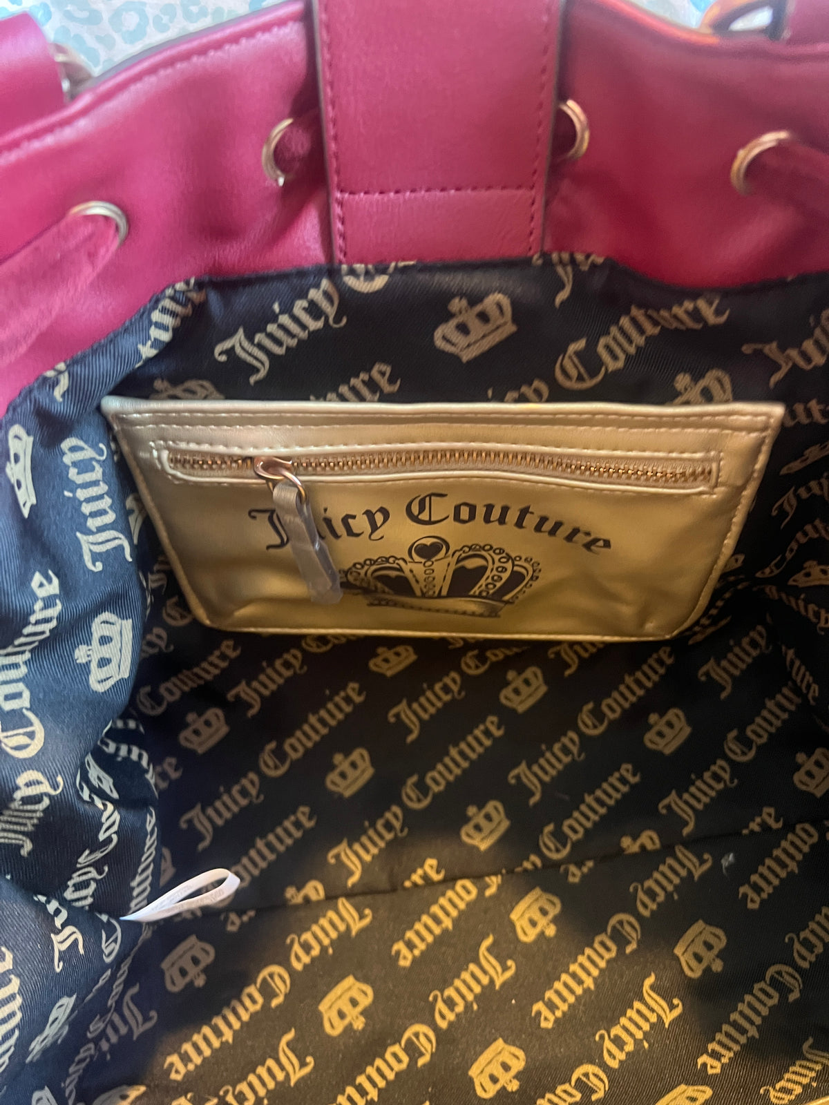 New Red Maroon Juicy Couture Purse Daydreamer Tote Bag Vintage Style Crown