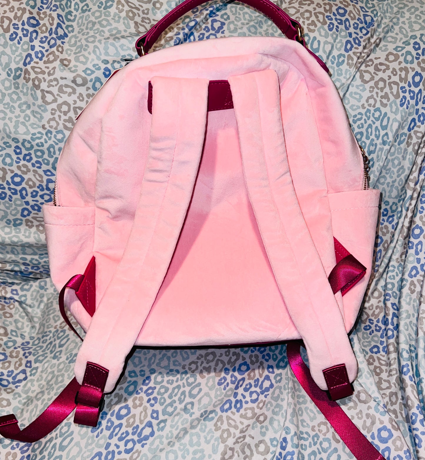 New Pink Juicy Couture Backpack Purse Scottie Dog Velour Bag XL Size Embroidered
