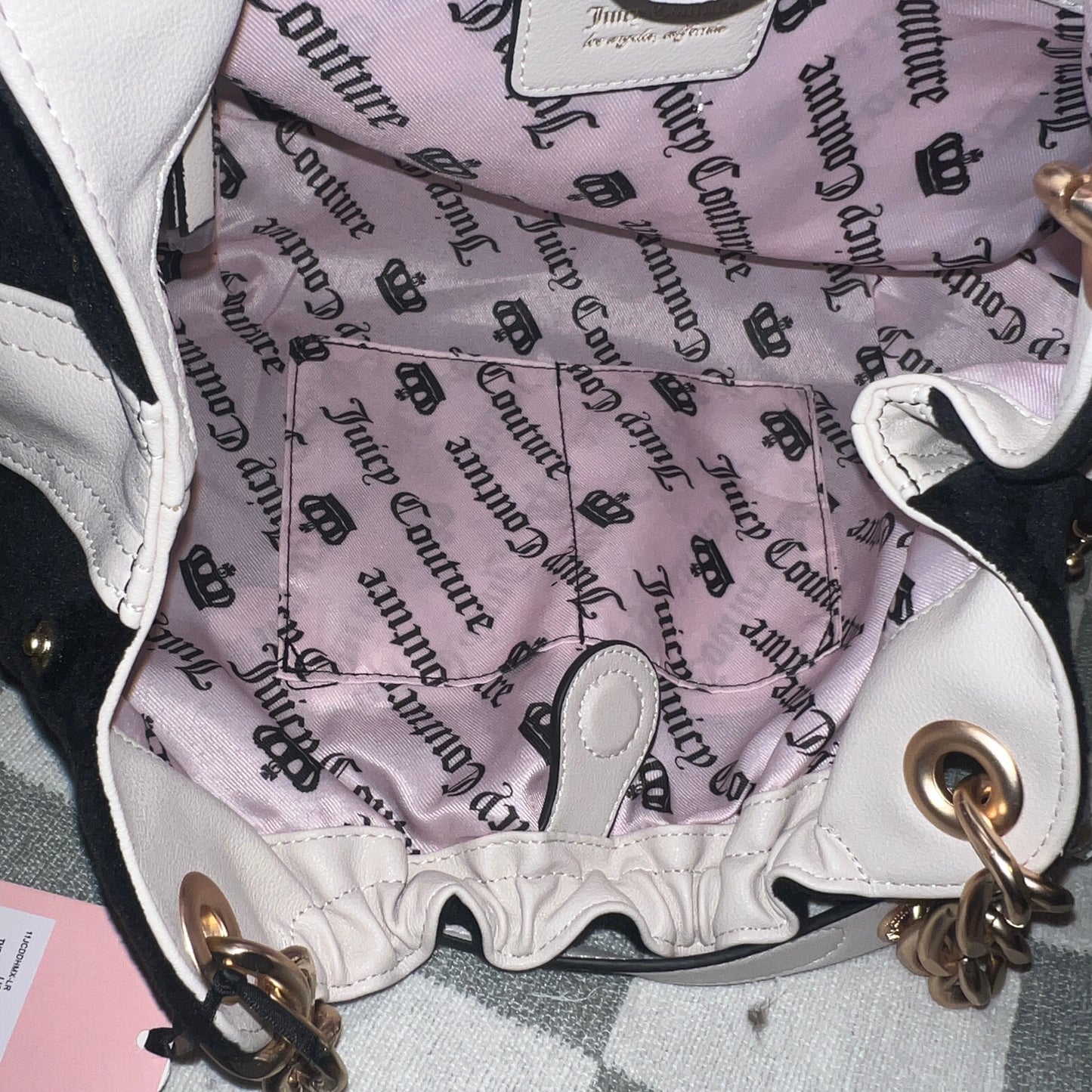 New Juicy Couture Black Satchel Bag + Cheetah Pouch Velour Vintage Style Purse