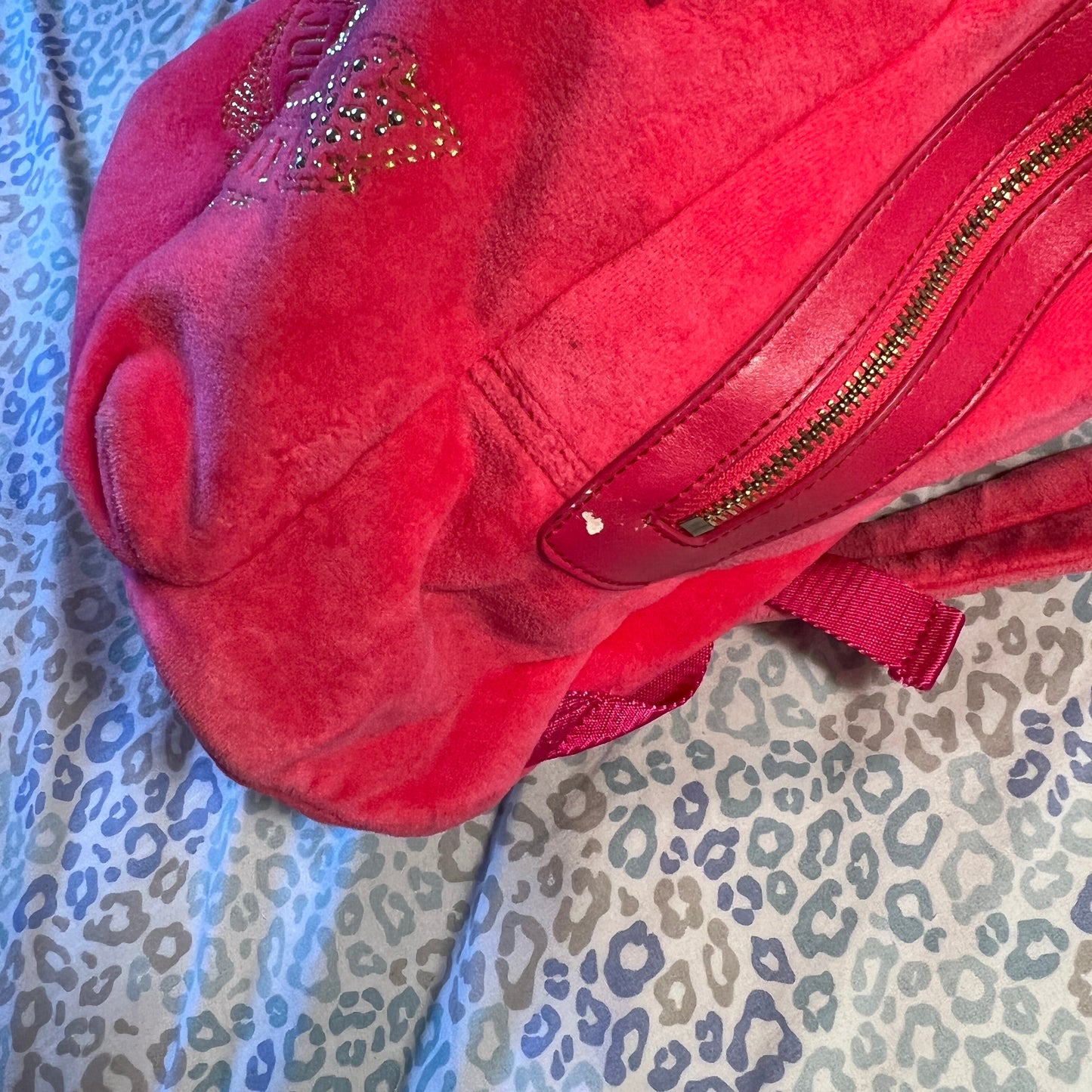 Vintage Pink Juicy Couture Backpack Purse Bag Y2K Velour
