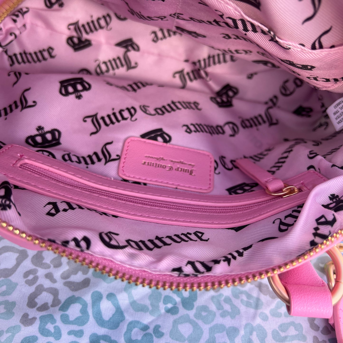 New Pink Green Juicy Couture Purse Fairy Tale Bag Velour Vintage Style Handbag