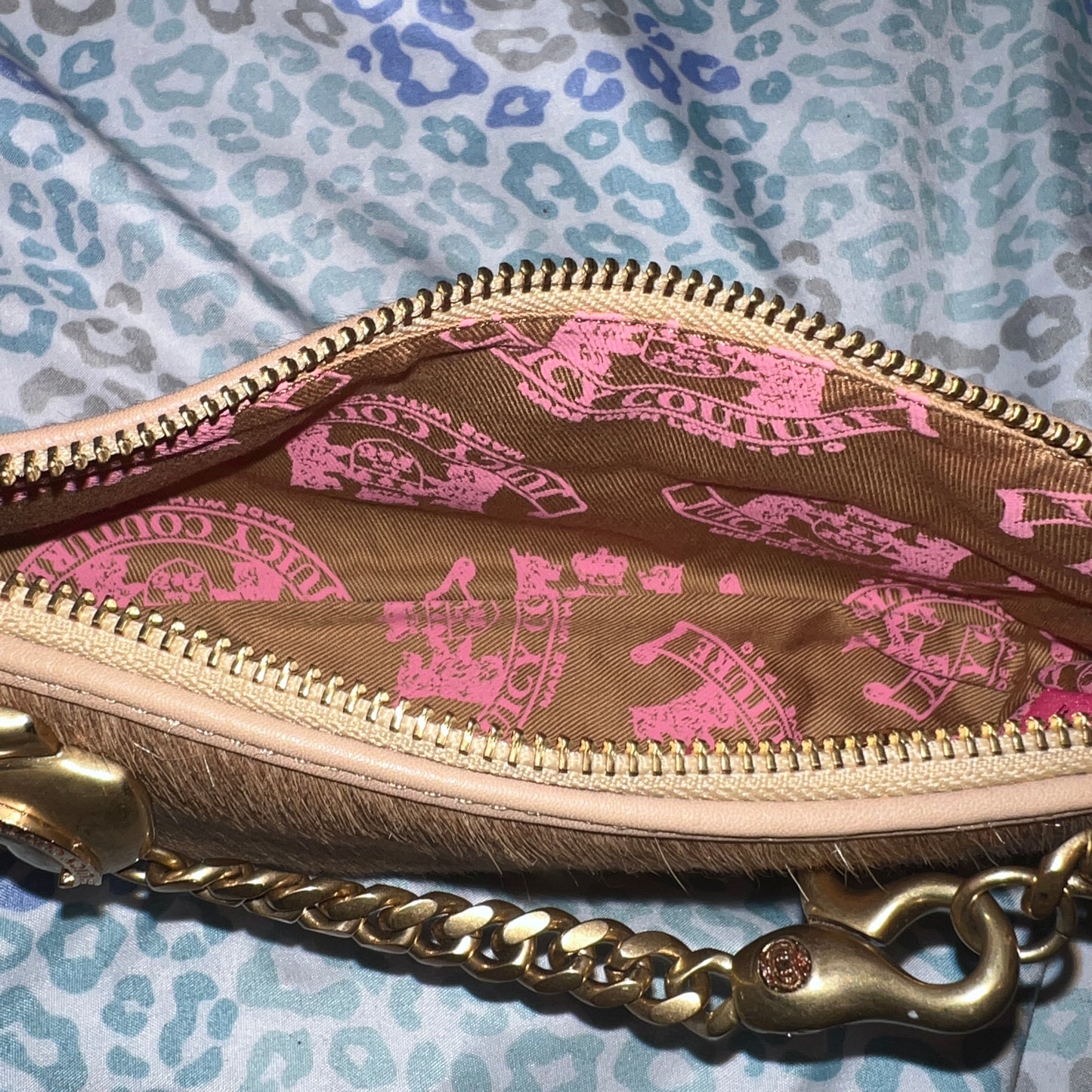 Vintage Rare Brown Juicy Couture Shoulder Bag Purse Handbag Clutch Fur Y2K