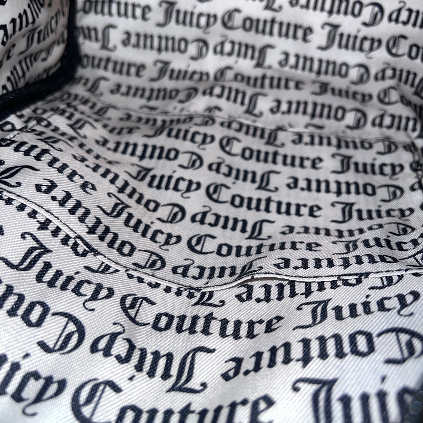 New Black Juicy Couture Backpack Purse Bag Velour