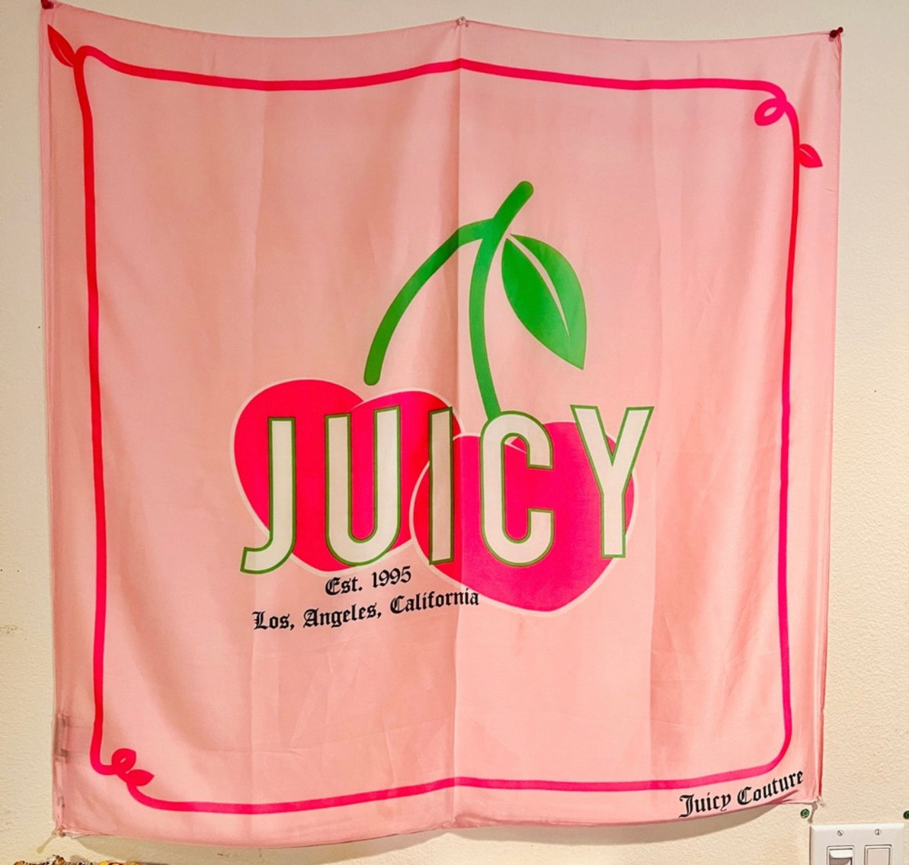 Juicy Couture Scarf Tapestry Pink Cherry