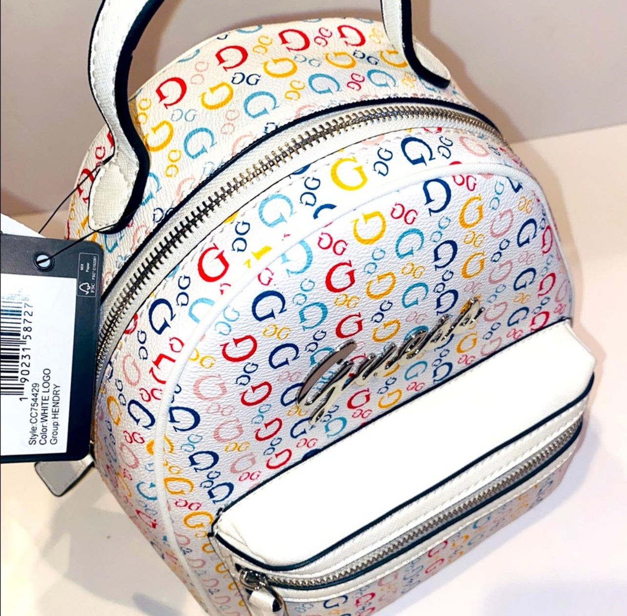 New Guess Backpack Bag Purse Tote NWT Women’s Rainbow Graffiti CC754429