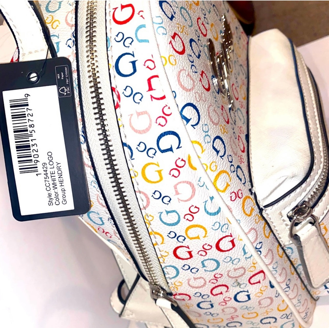 New Guess Backpack Bag Purse Tote NWT Women’s Rainbow Graffiti CC754429