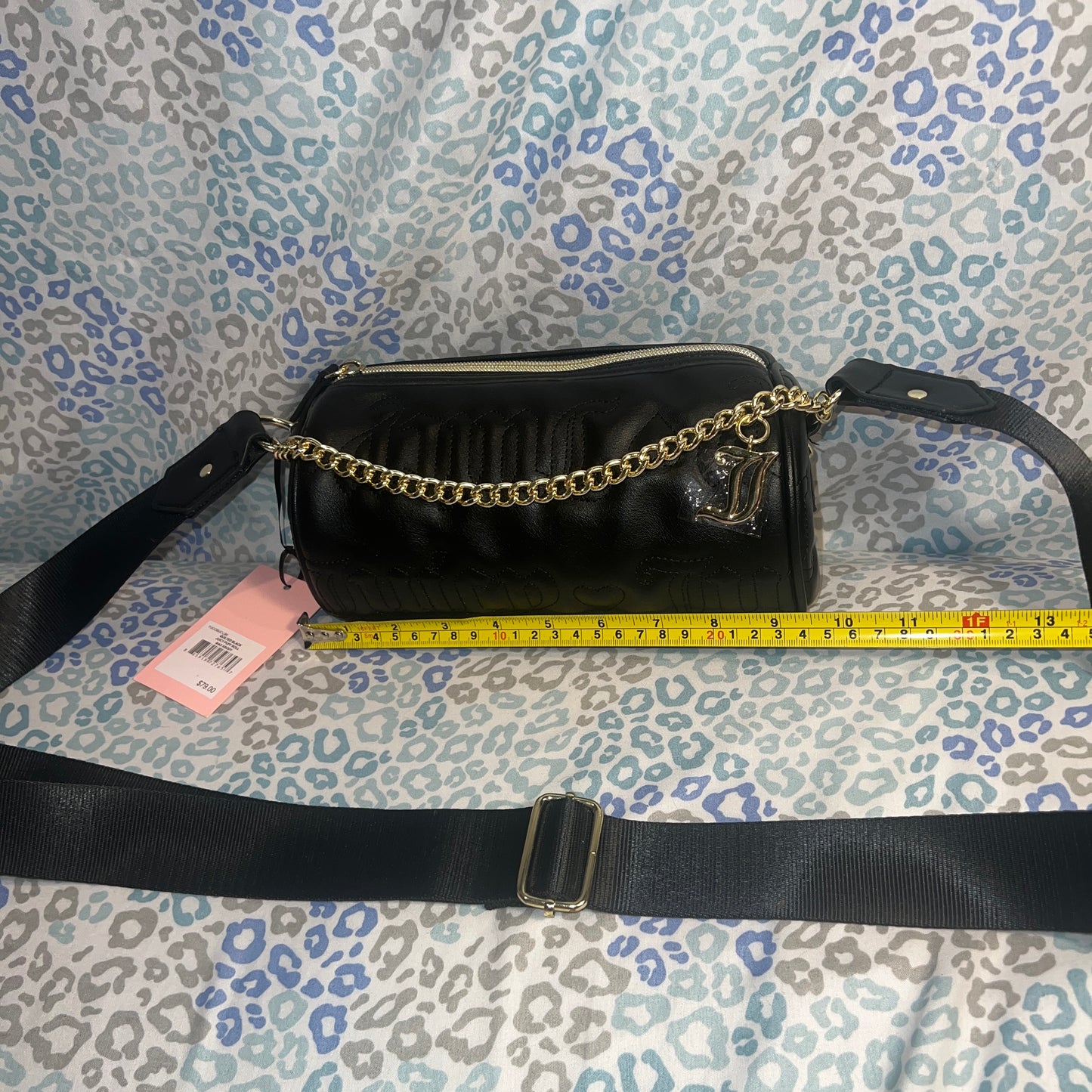 New Pink Juicy Couture Purse Barrel Bag Quilted Taffy Puff Roll Crossbody