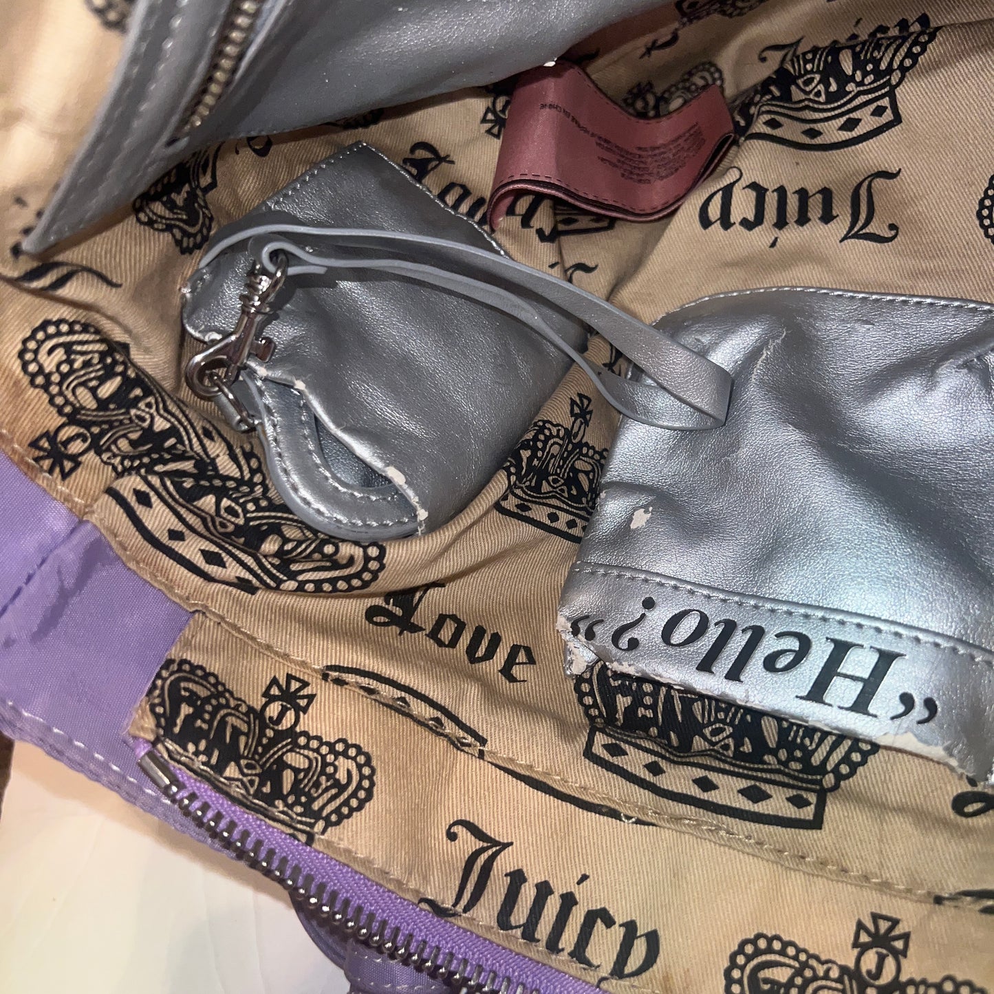 Vintage Rare Purple Juicy Couture Purse Satchel Bag Handbag Tote