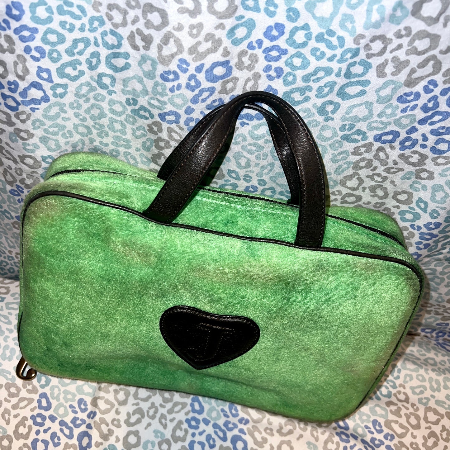 Vintage Green Juicy Couture Makeup Bag Cosmetic Case Terry - Juicy Yacht Club