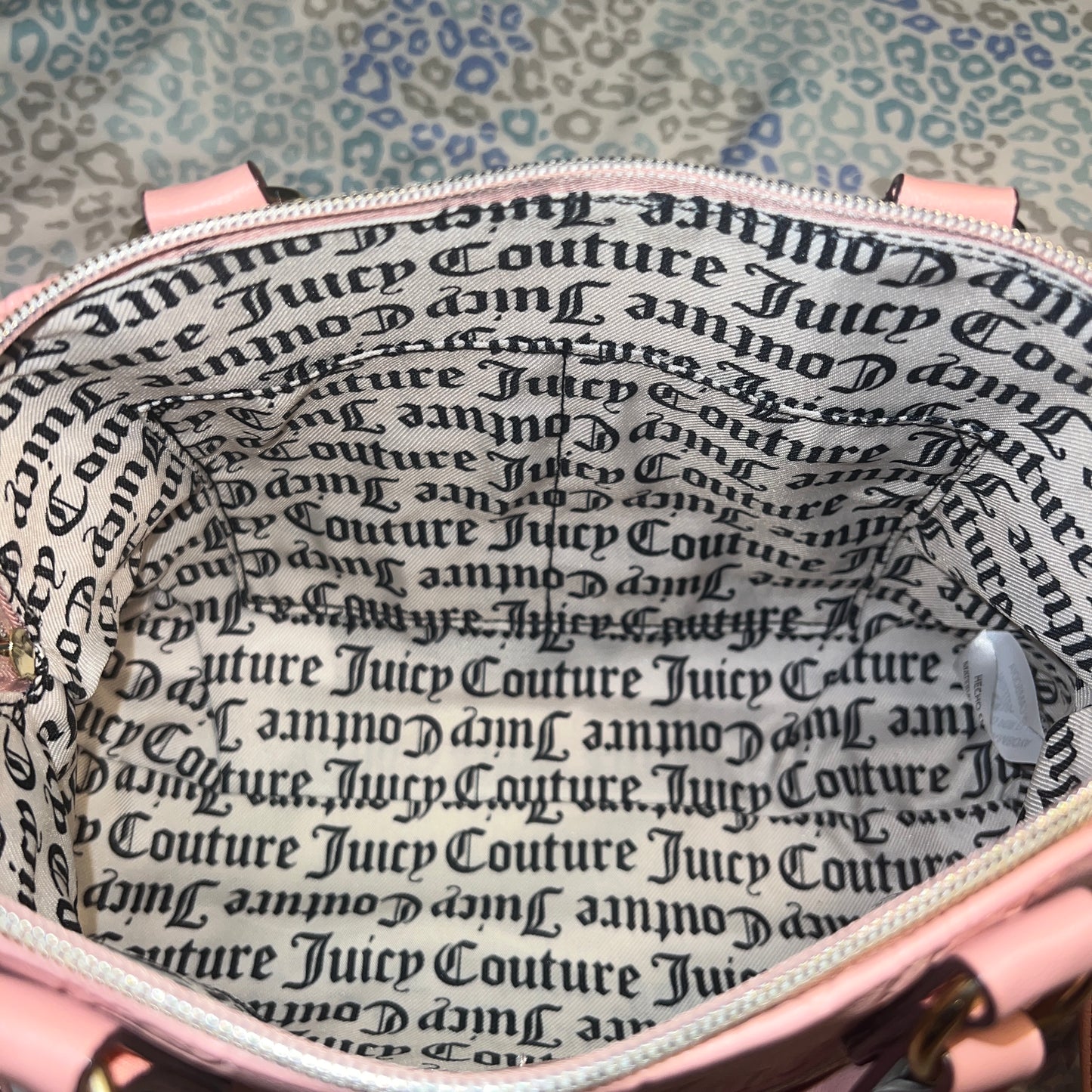 New Pink Juicy Couture Purse Satchel Bag Handbag Deboss Taffy Cool Collar Dome MSRP $89