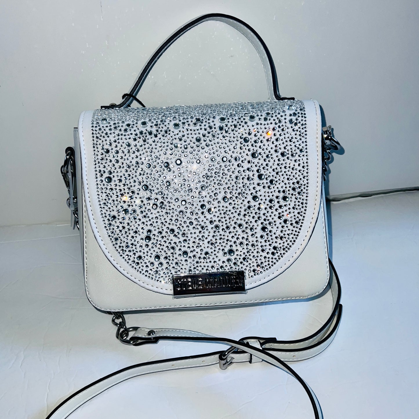 New White Rhinestone Steve Madden purse bag crossbody NWT Multi Bmelodie Stone