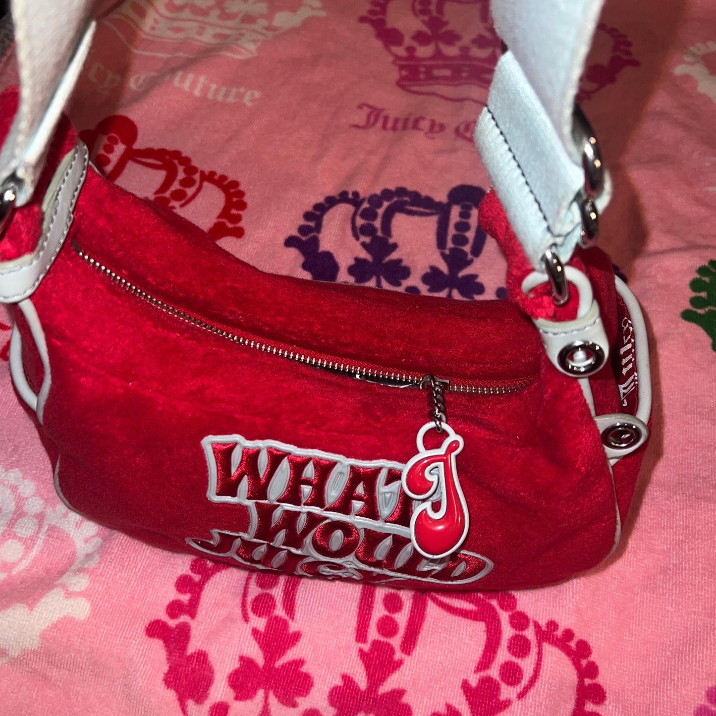 Vintage Red Juicy Couture Purse Bag Handbag Terry Cloth - What Would Juicy Do?