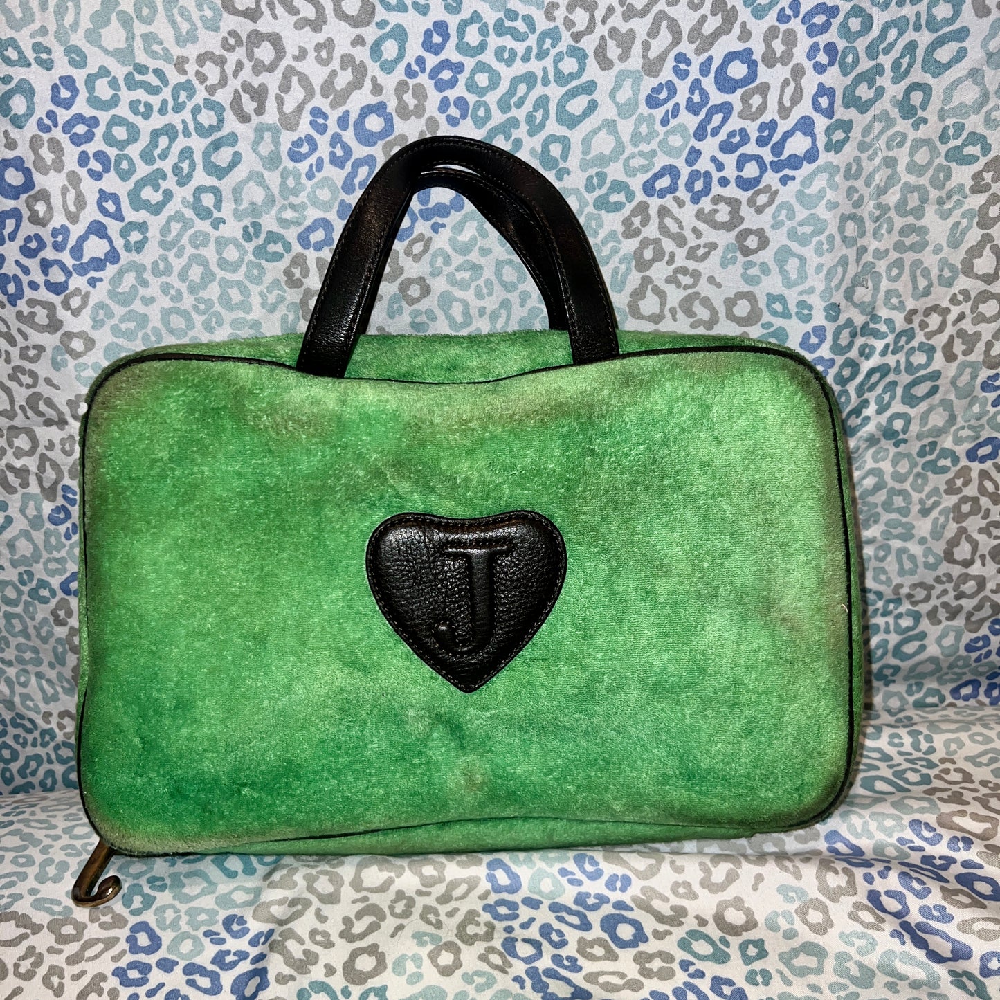Vintage Green Juicy Couture Makeup Bag Cosmetic Case Terry - Juicy Yacht Club