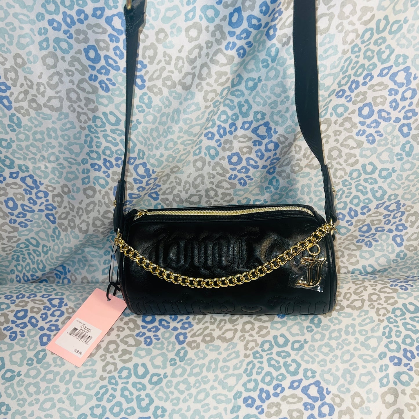 New Pink Juicy Couture Purse Barrel Bag Quilted Taffy Puff Roll Crossbody