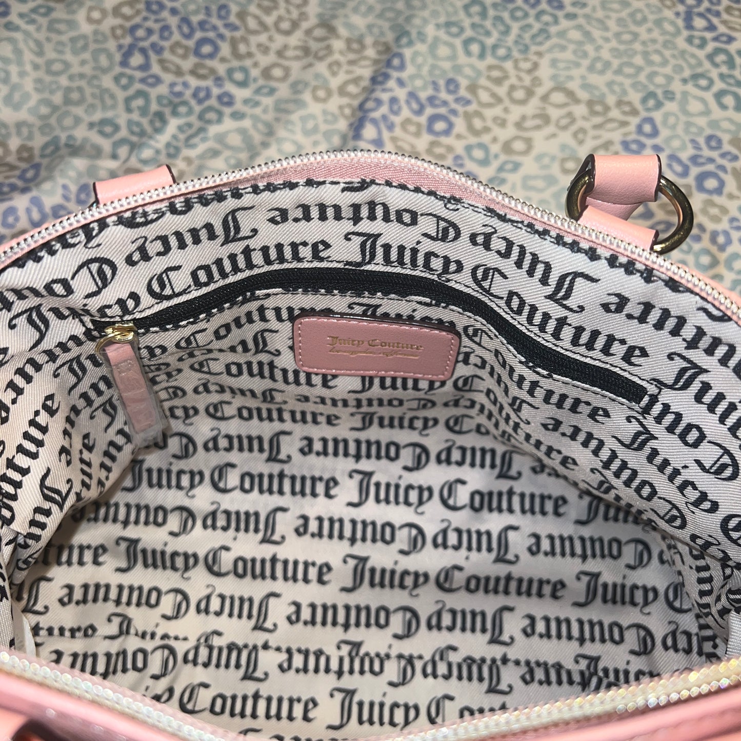 New Pink Juicy Couture Purse Satchel Bag Handbag Deboss Taffy Cool Collar Dome MSRP $89