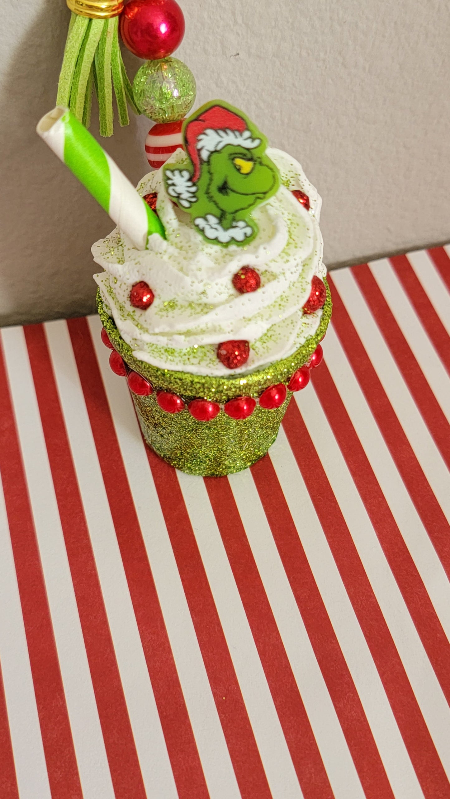 Green Grinch Keychain With Tassel