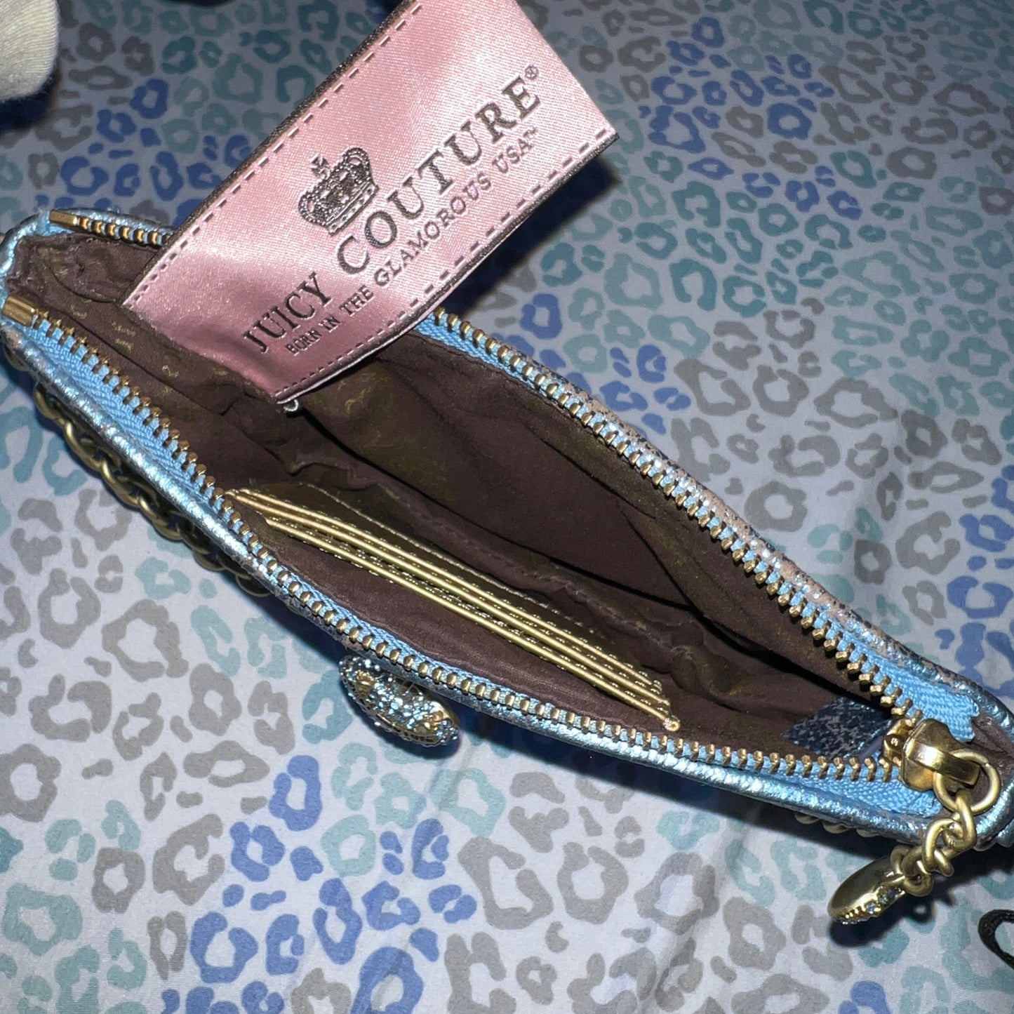 Rare Vintage Blue Juicy Couture Purse Handbag Shoulder Bag Clutch