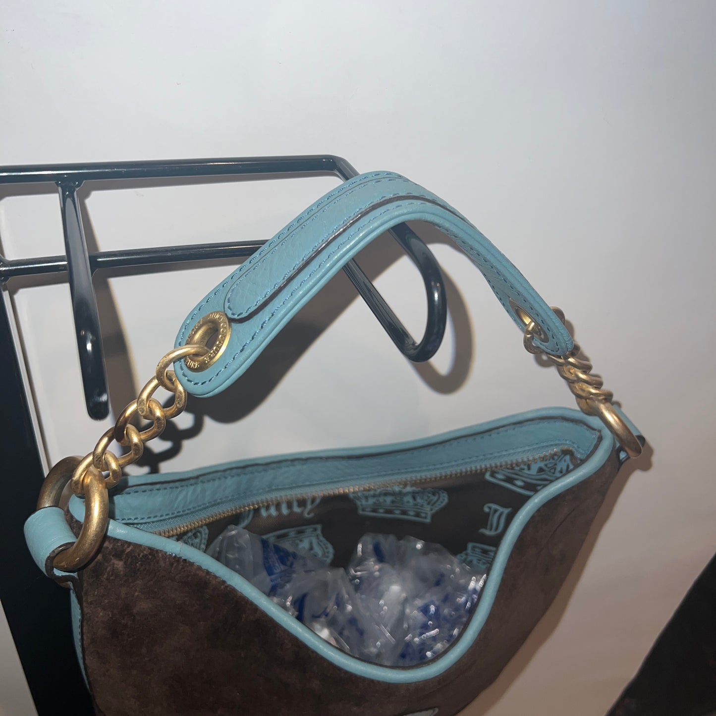 Brown Juicy Couture Shoulder Bag Purse Velour