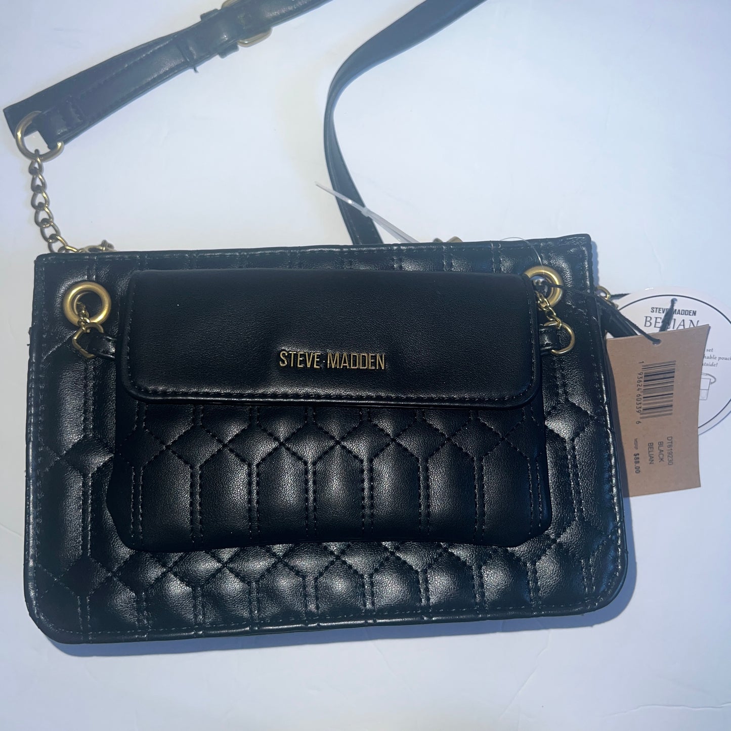 New Black Steve Madden Purse Quilted