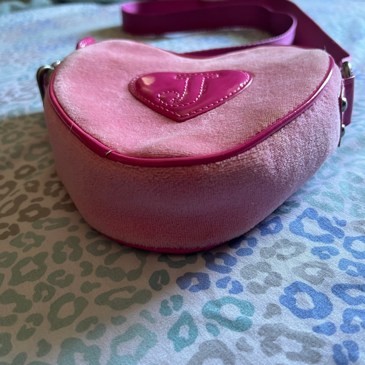 Vintage Pink Juicy Couture Purse Crossbody Shoulder Bag Handbag Velour Small