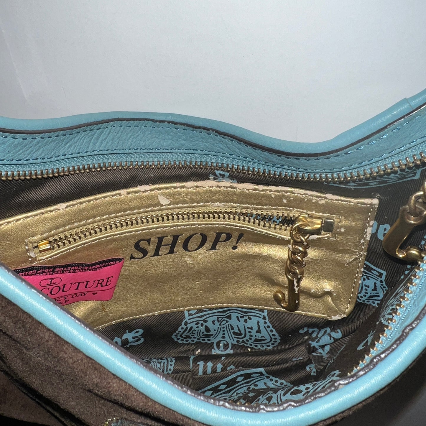 Brown Juicy Couture Shoulder Bag Purse Velour