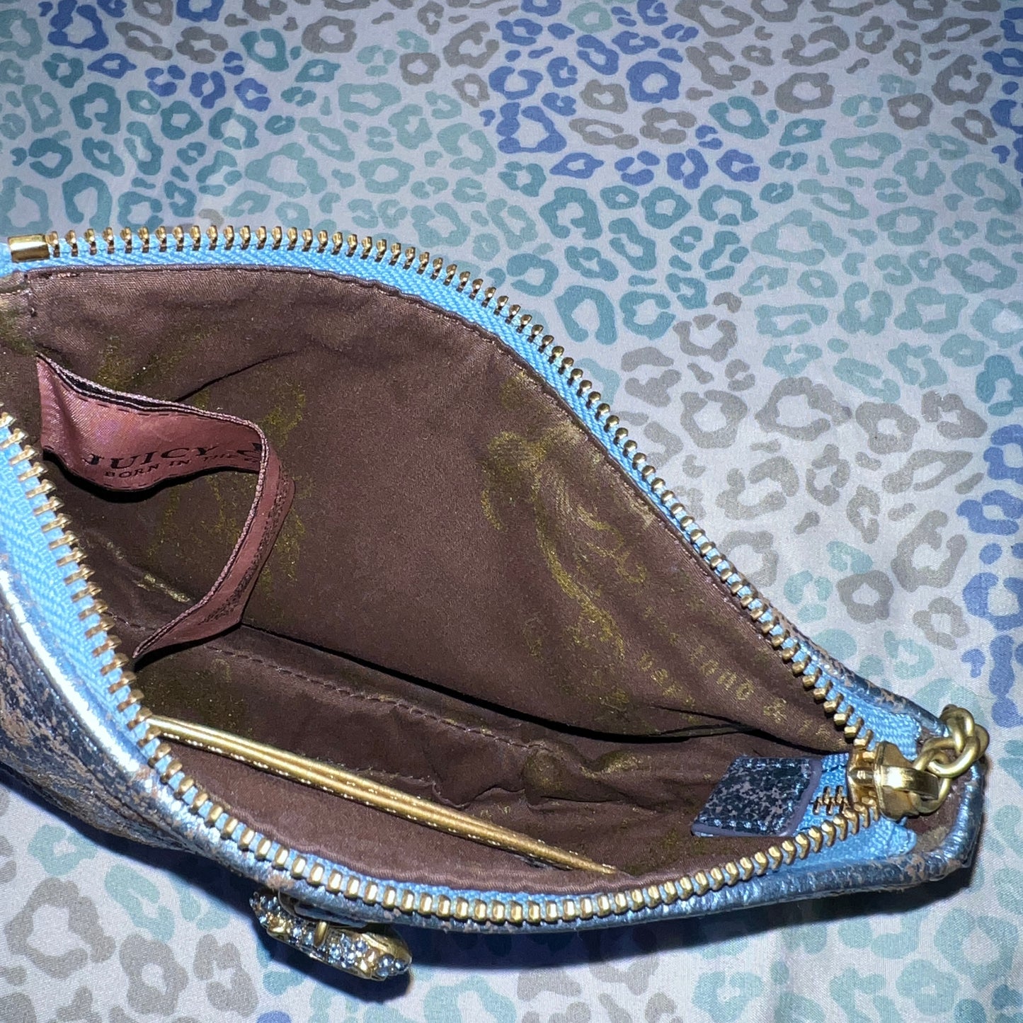 Rare Vintage Blue Juicy Couture Purse Handbag Shoulder Bag Clutch
