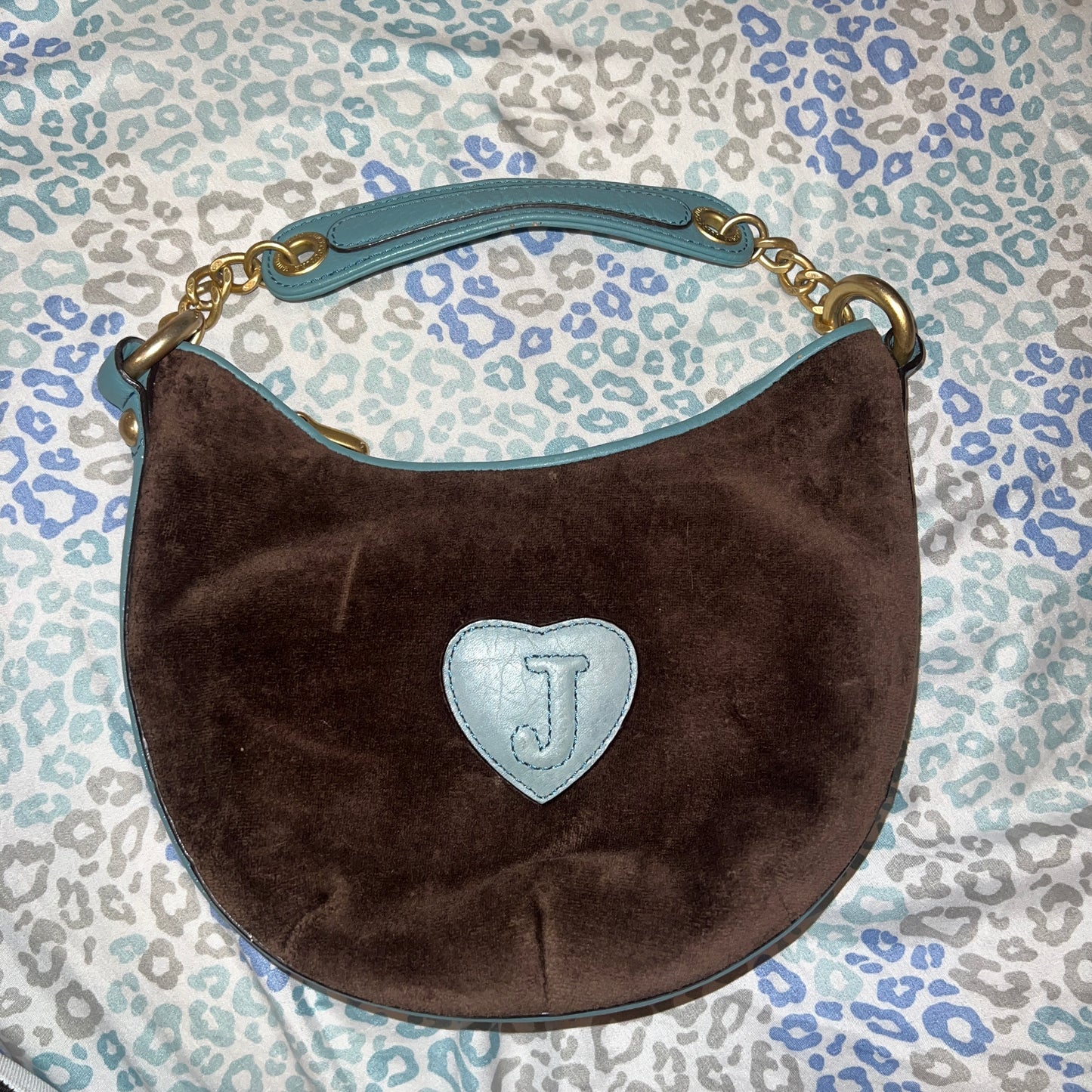 Brown Juicy Couture Shoulder Bag Purse Velour