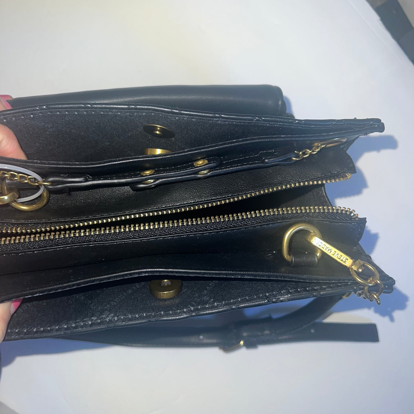 New Black Steve Madden Purse Quilted
