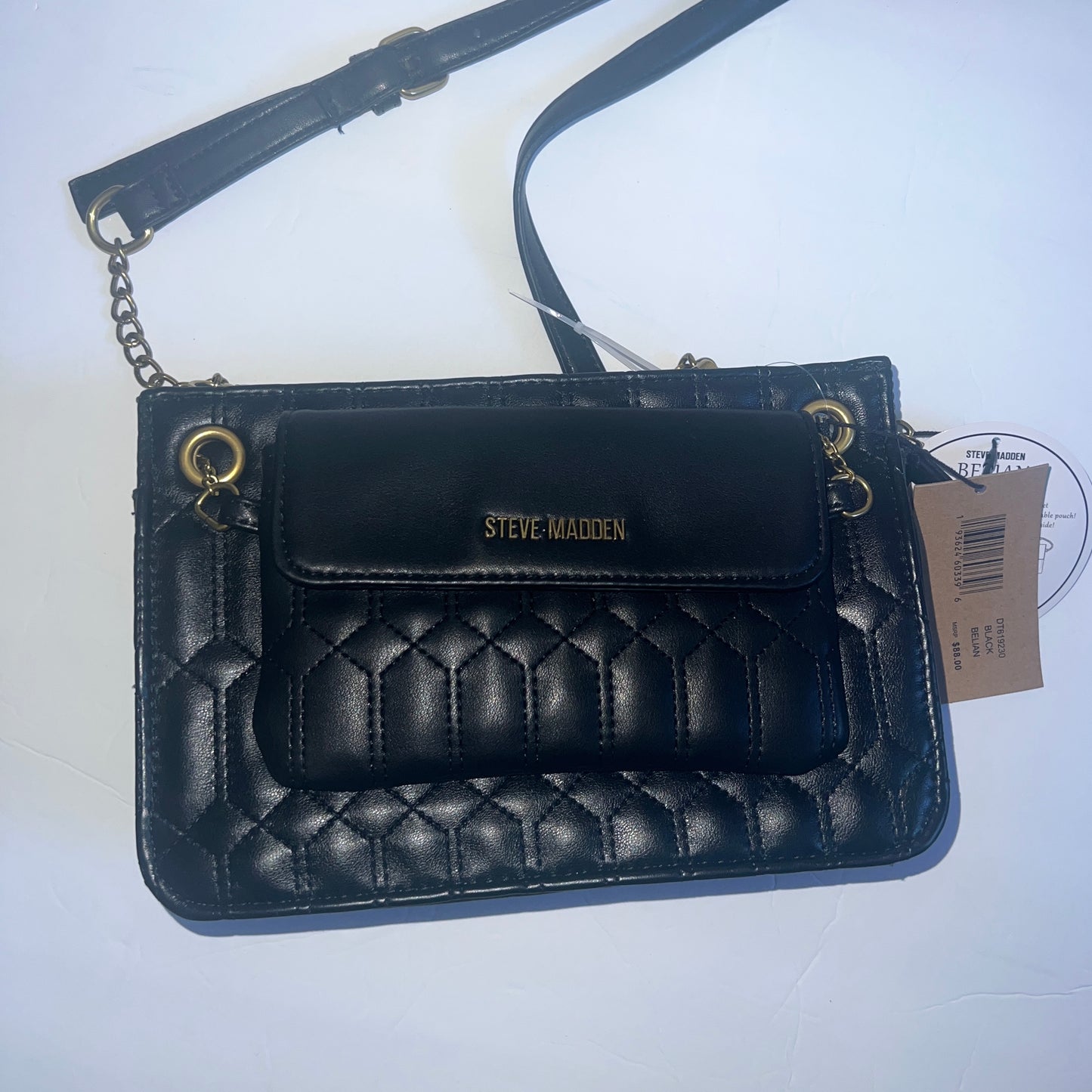 New Black Steve Madden Purse Quilted