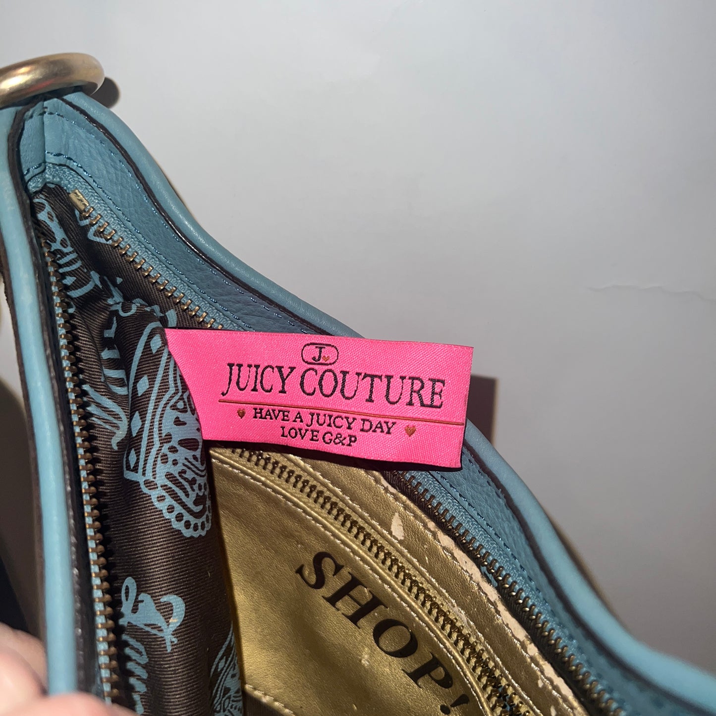 Brown Juicy Couture Shoulder Bag Purse Velour