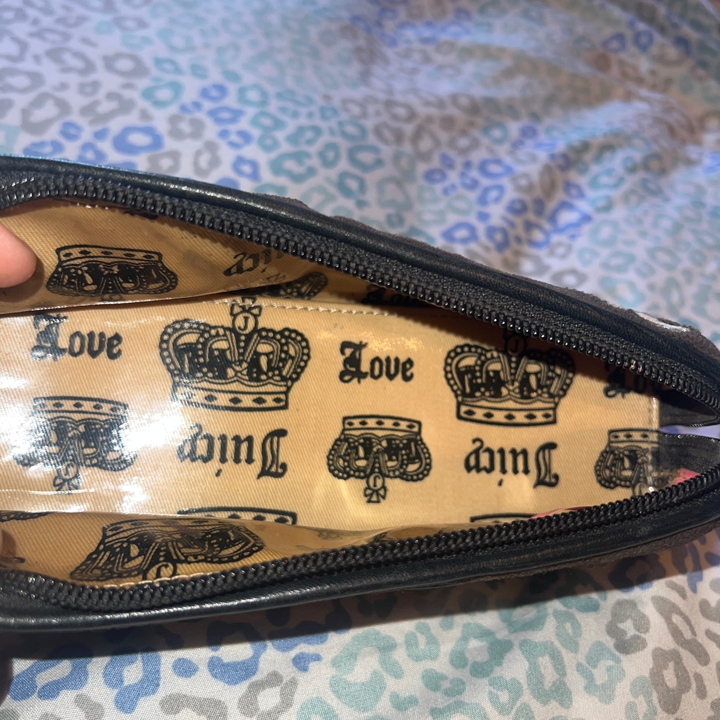Vintage Black Royal Juicy Couture Sunglasses / Pencil / Cosmetic Case Velour Y2K