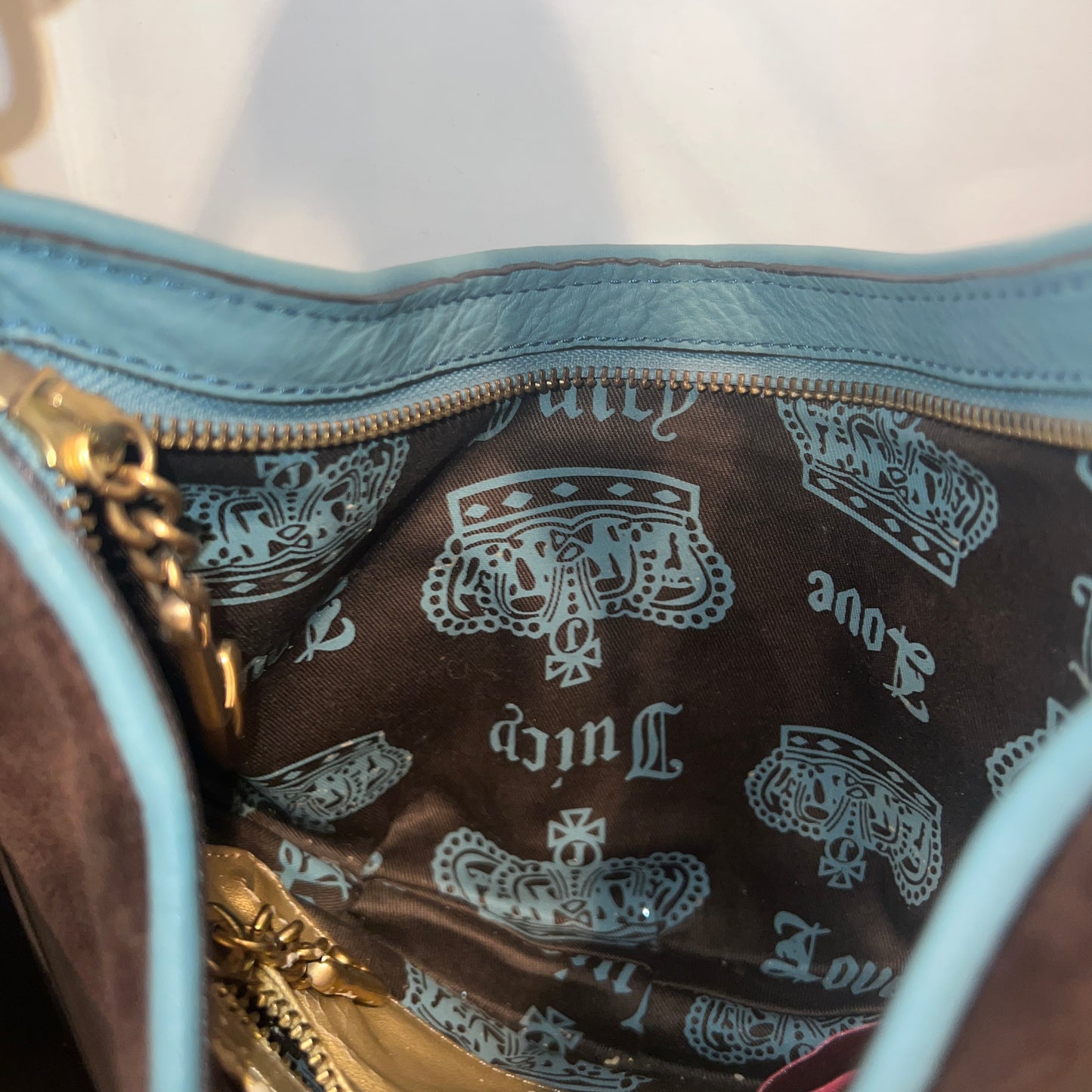 Brown Juicy Couture Shoulder Bag Purse Velour