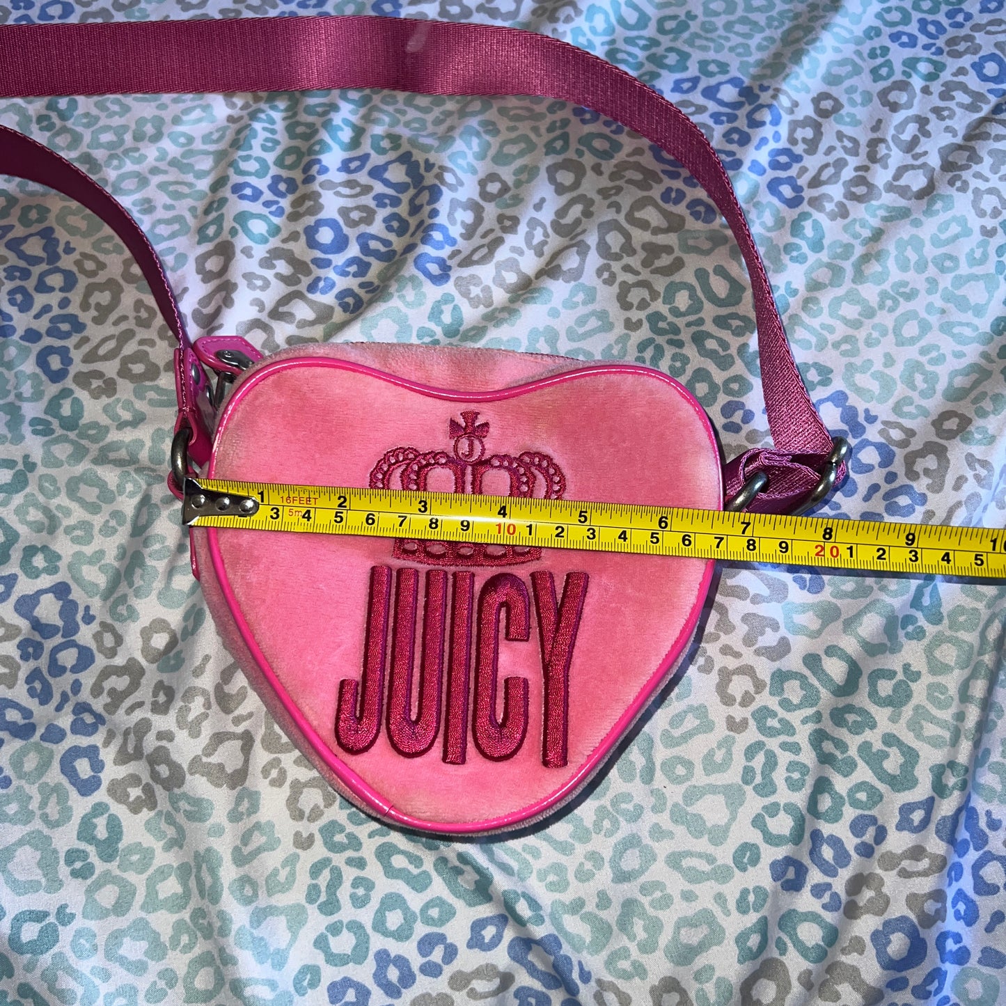 Vintage Pink Juicy Couture Purse Crossbody Shoulder Bag Handbag Velour Small